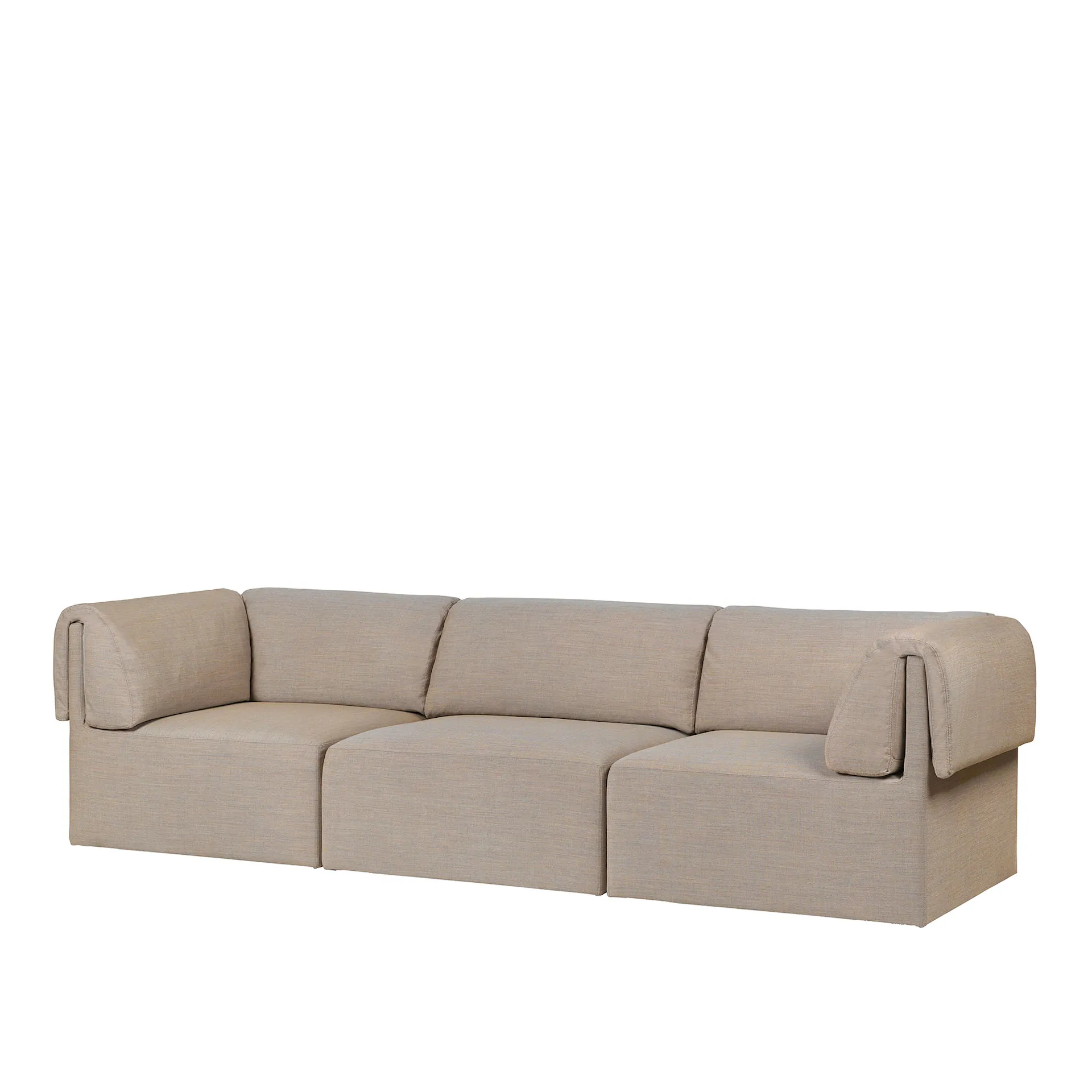 Wonder Sofa - Fully Upholstered, 3-seater with armrests, 280x95 , Kvadrat, Canvas 2 - 0224 - Gubi - NO GA