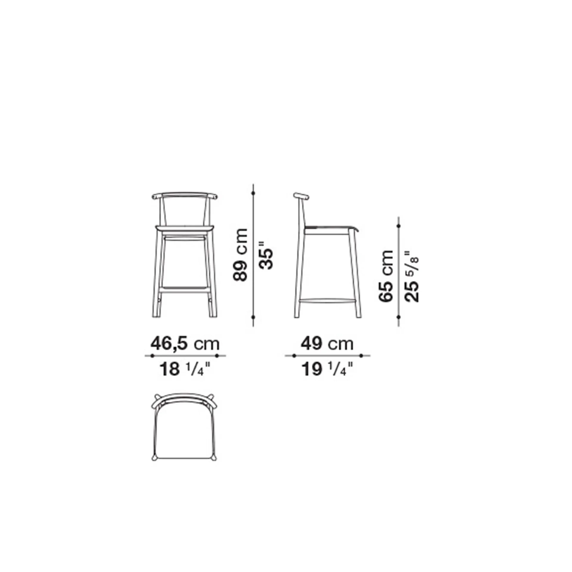 Jens Stool - Wooden Seat - B&B Italia - Antonio Citterio - NO GA