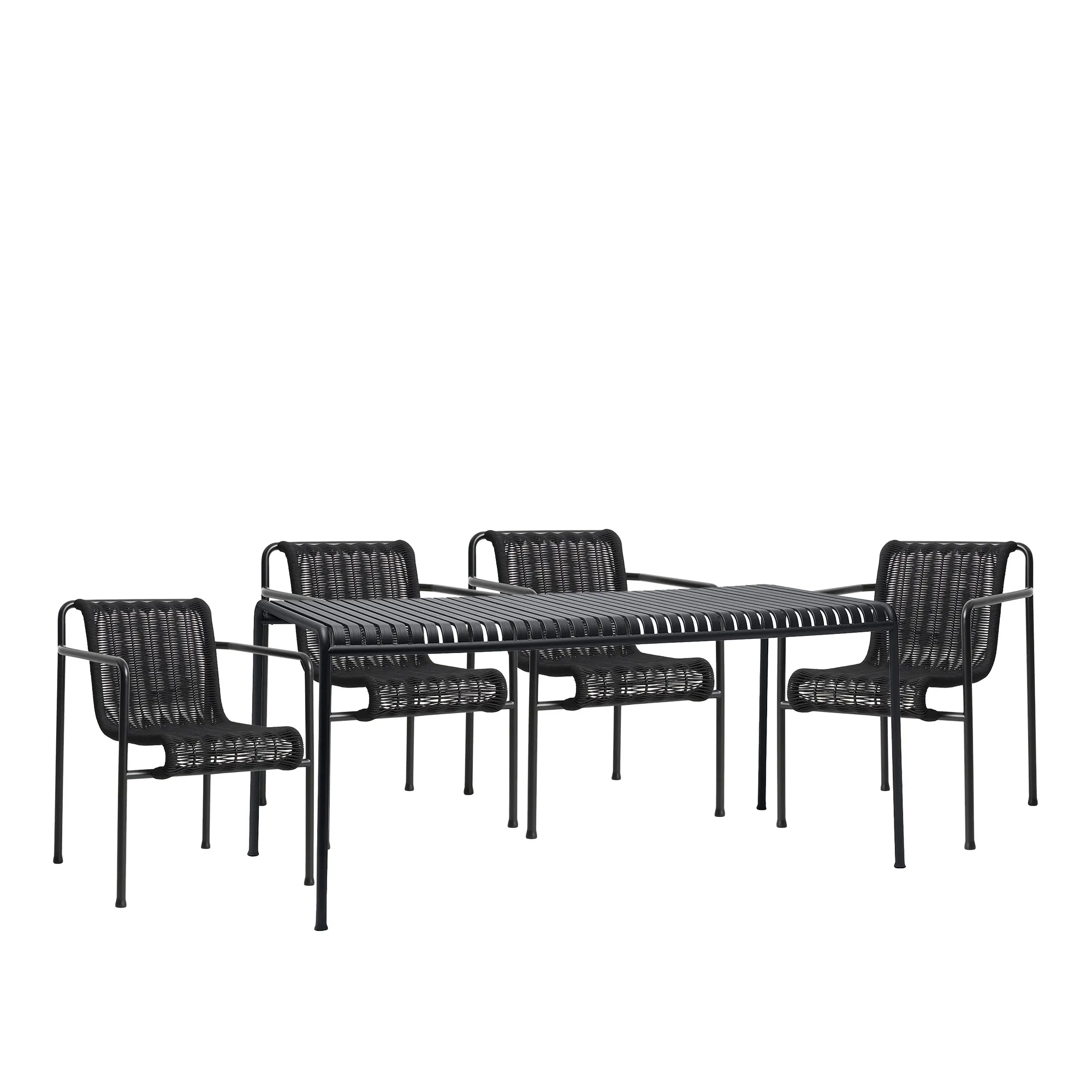 Palissade cord spisegruppe med matbord & 4 karmstoler - 1