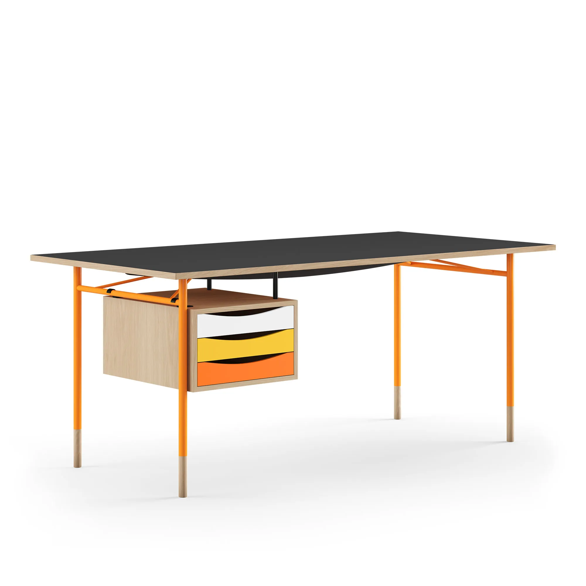 Nyhavn skrivbord 170 cm Warm med lådor Orange - 1
