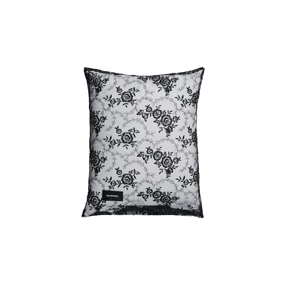 Rose Pillow Case Lace Black