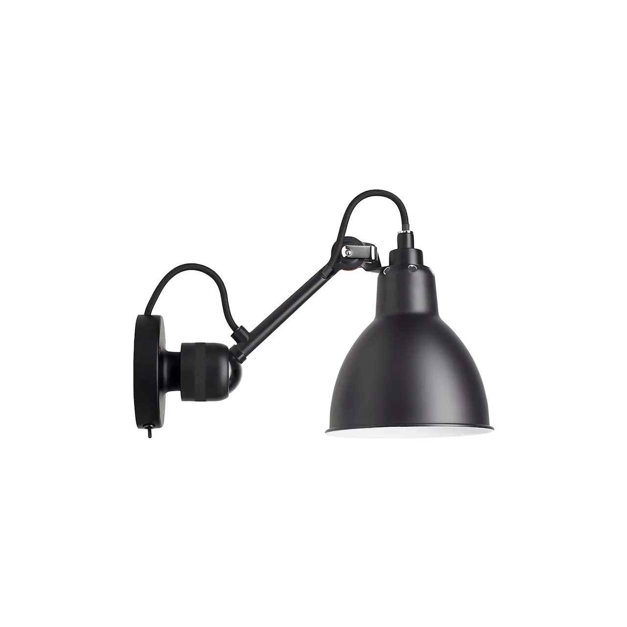 Lampe Gras No304 SW - Rund, Sort base, Hvit