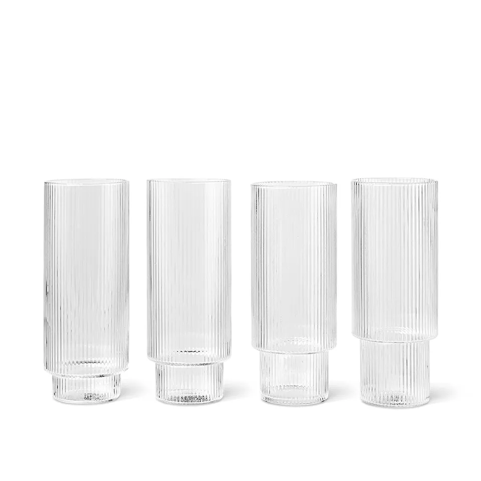 Ripple longdrinkglass 4-pakning