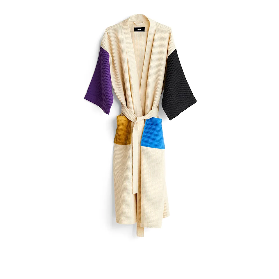 Waffle Bathrobe / Cream multi