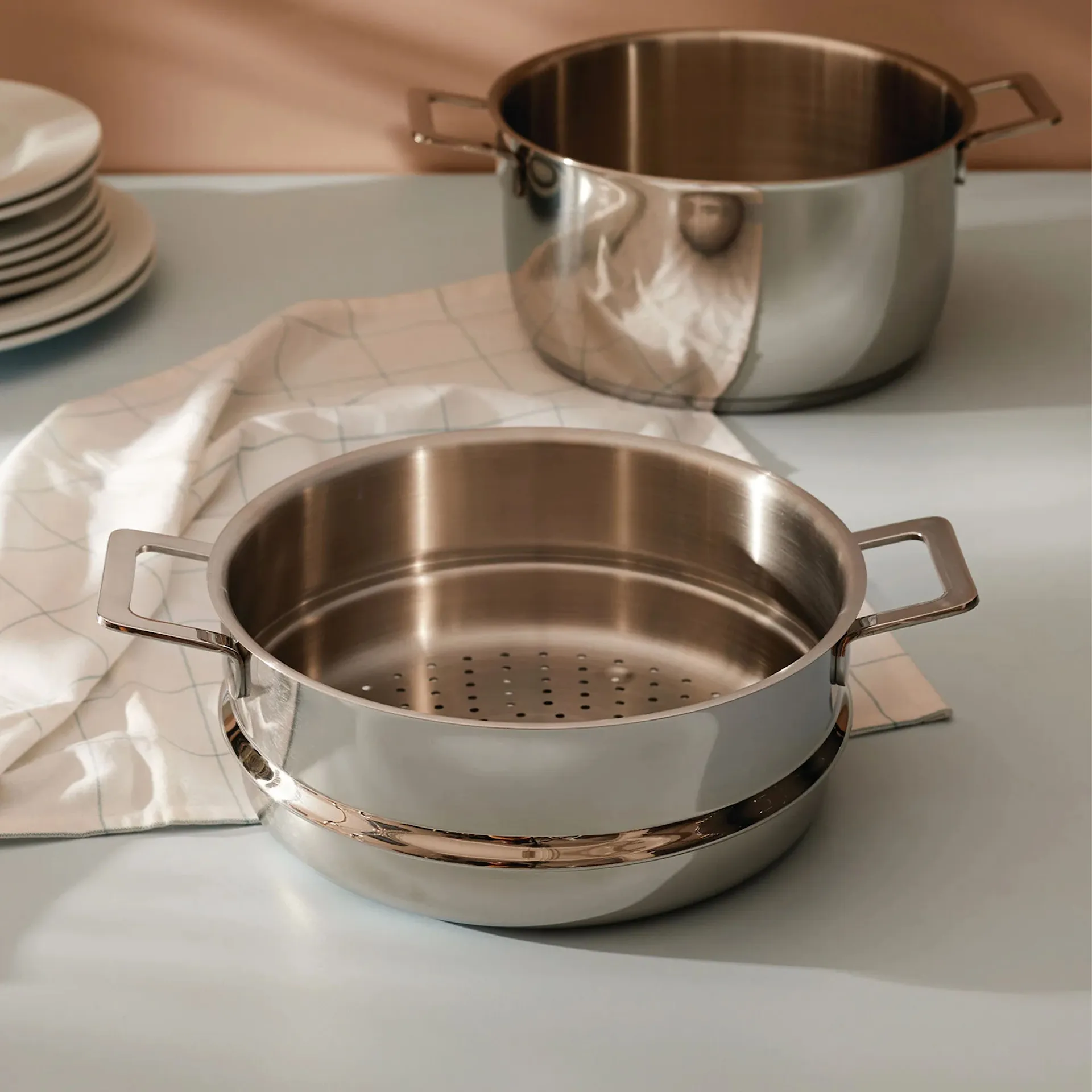 Pots & Pans Vapor set colander - Alessi - Jasper Morrison - NO GA