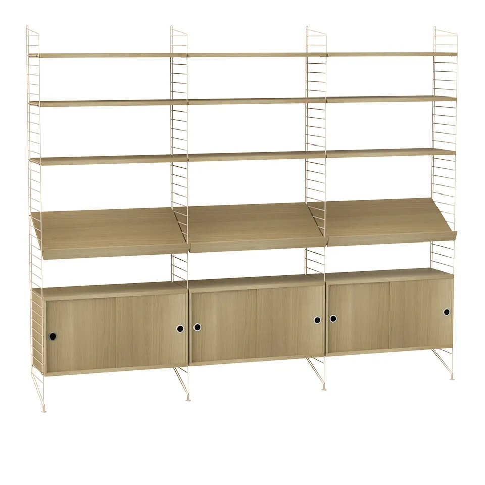 Stue hyllesystem G eik/beige