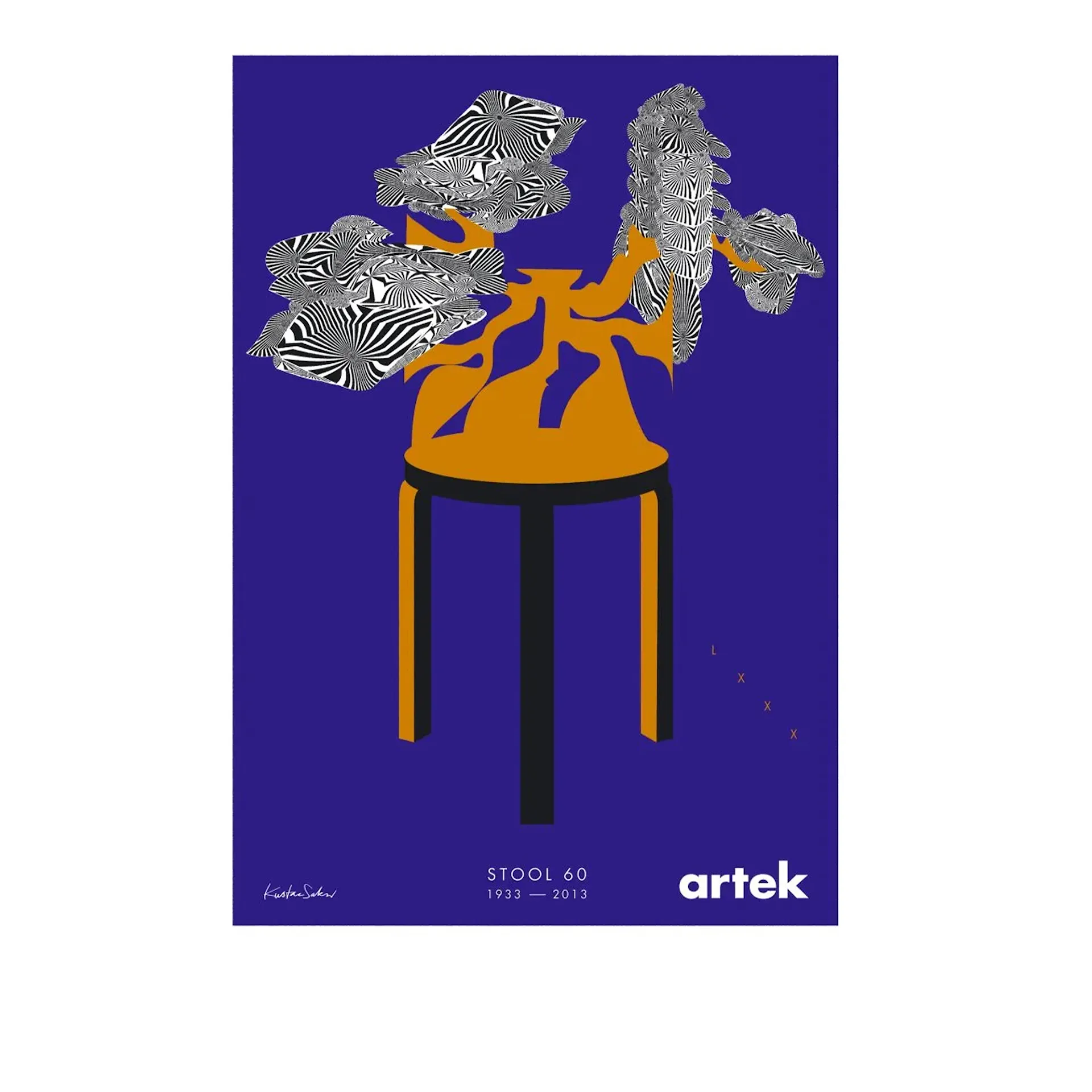 Poster -  Stool 60 Anniversary Kustaa Saksi - Artek - NO GA