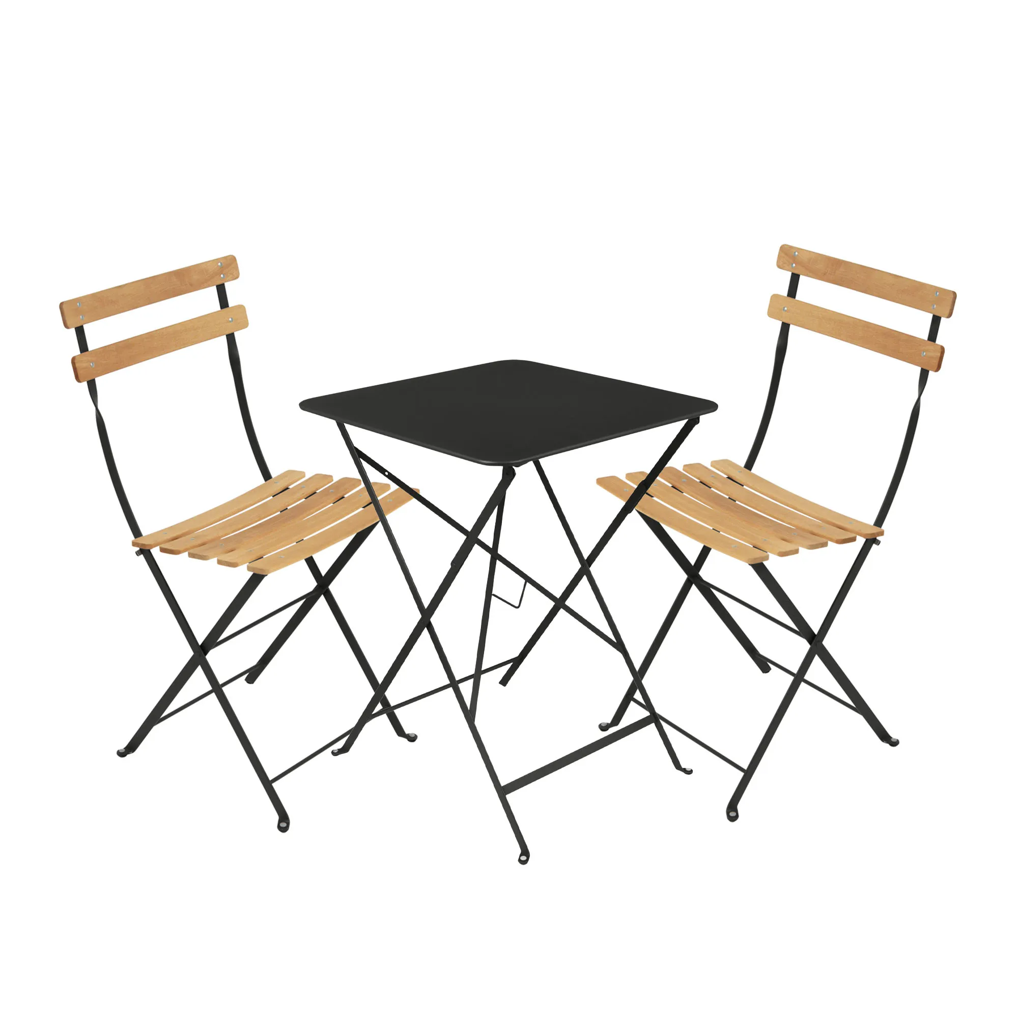 Bistro spisegruppe bord 57cm & 2 tre stoler - 1