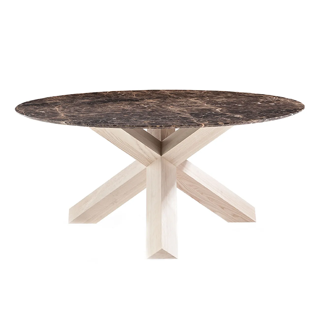 452 La Rotonda Table, Natural Ashwood , Marquinia Marble Mat