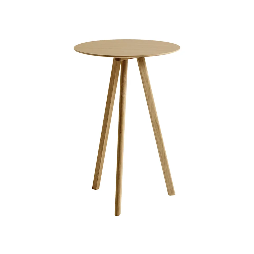 CPH20 2.0 High Table Lacquered Solid Oak Frame Ø70 X H105 Lacquered Oak Veneer Top Lacquered Edge