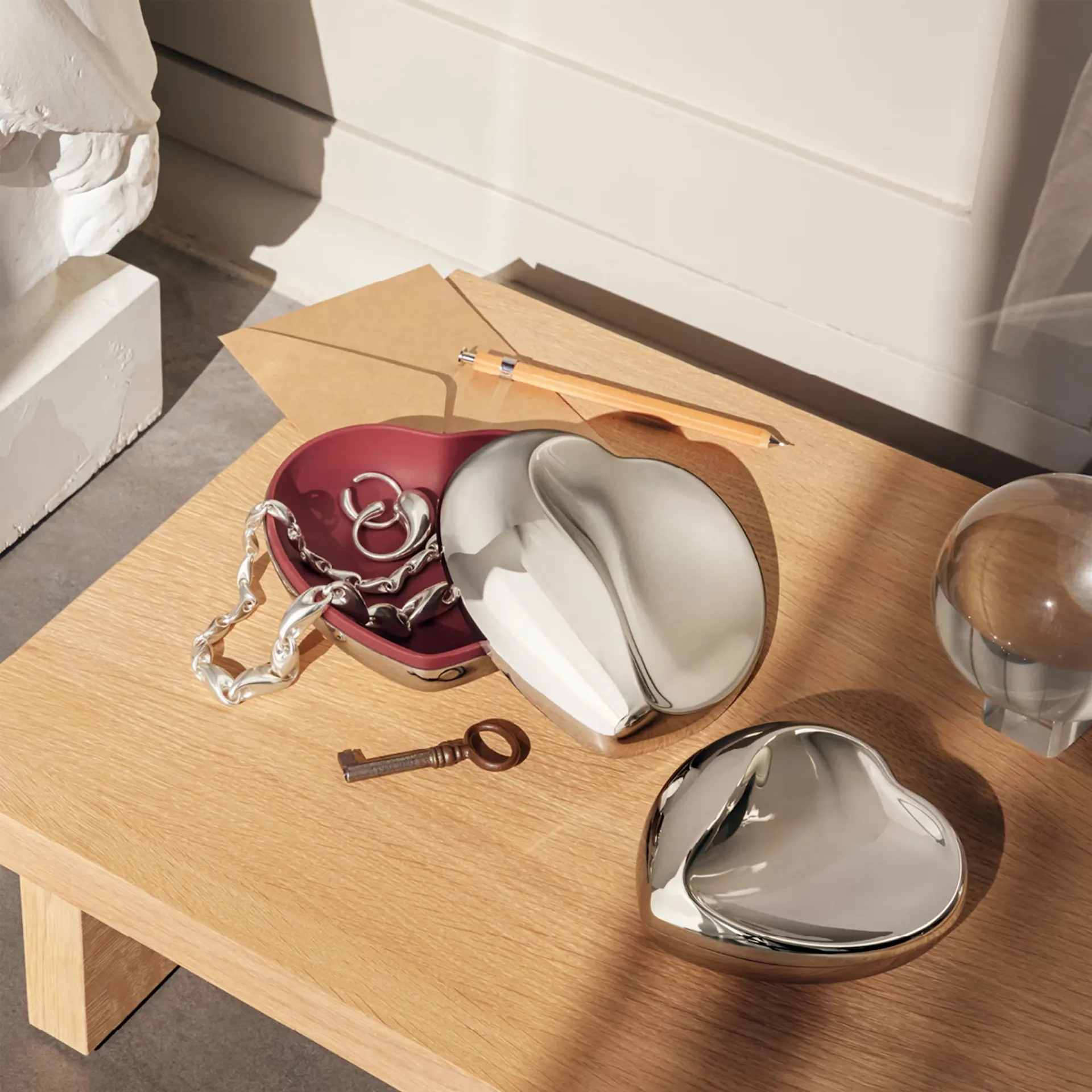 Heart Box, Mirror Hibiscus Red Large - Georg Jensen - NO GA