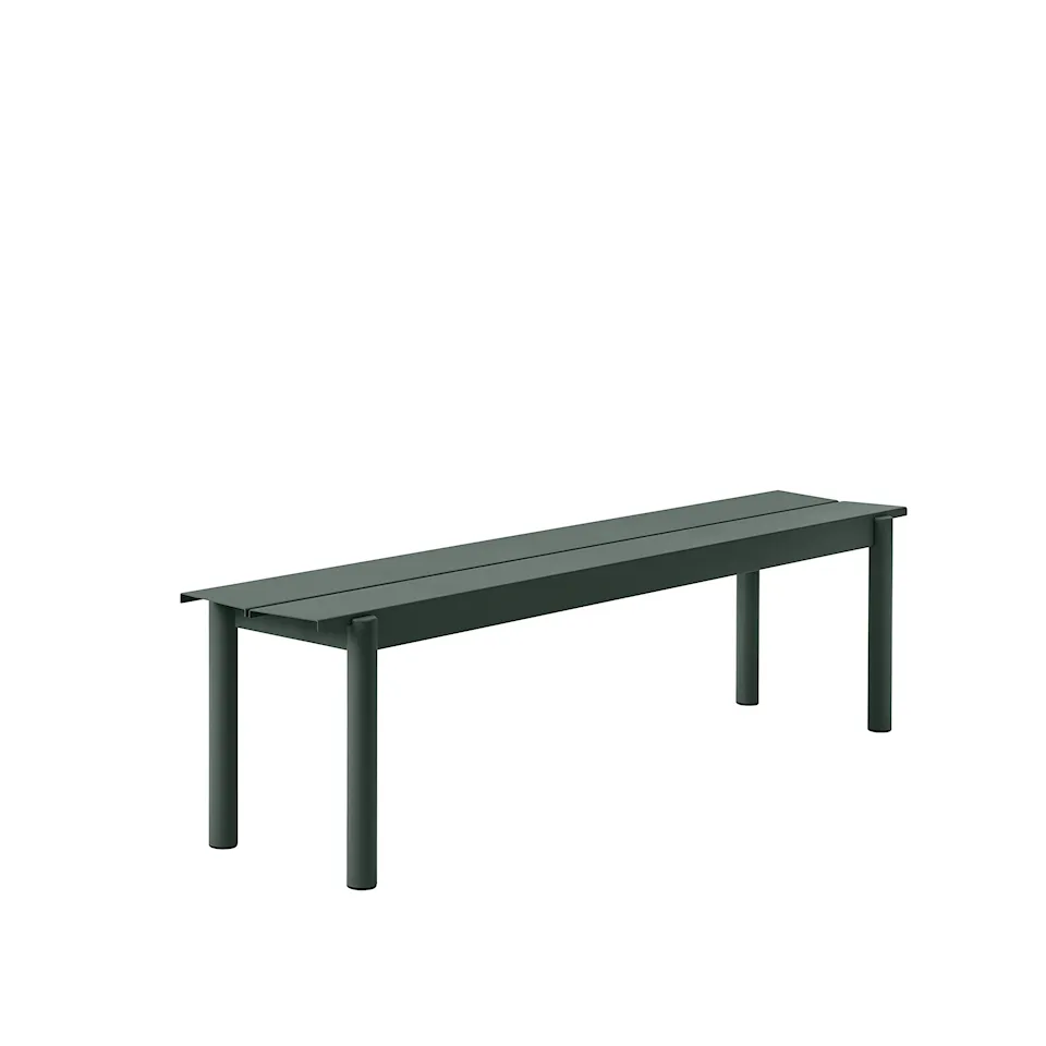 Linear Steel Bench 170cm Dark Green