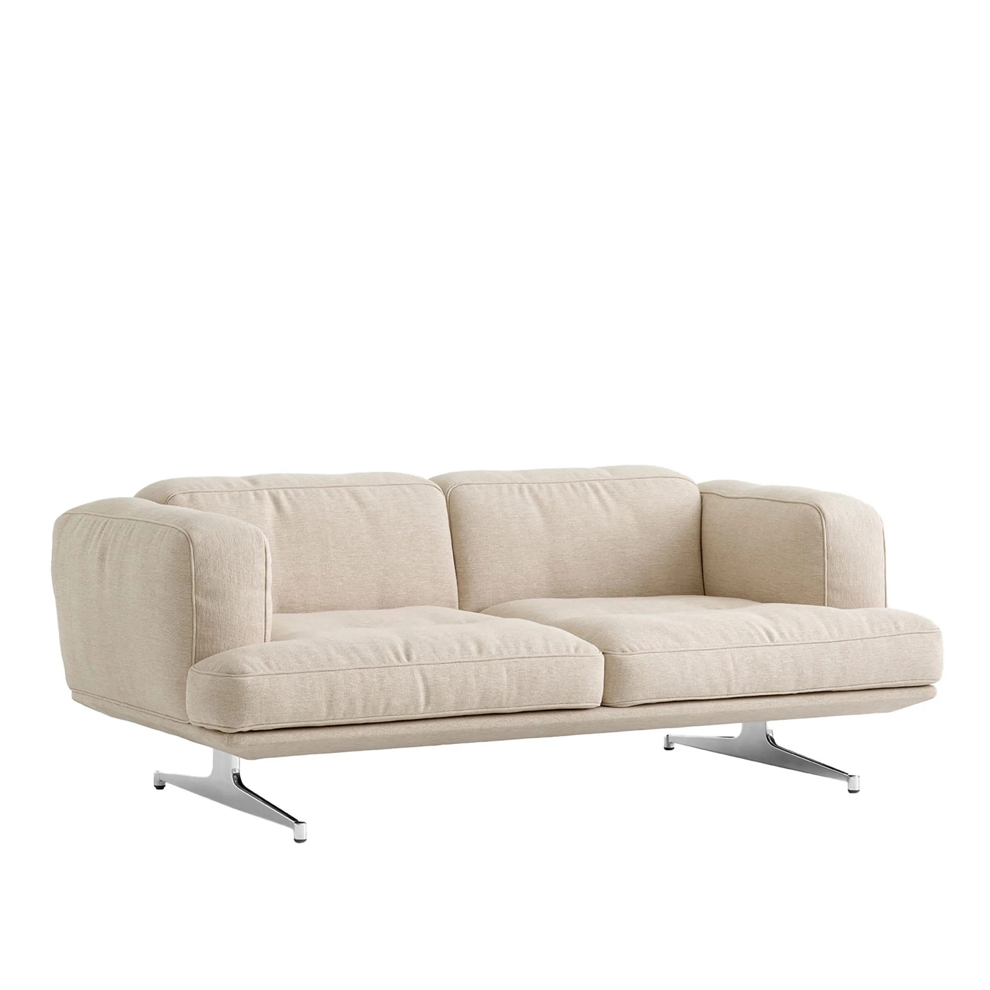 Inland AV22 2-seters sofa polert aluminium ben - 1