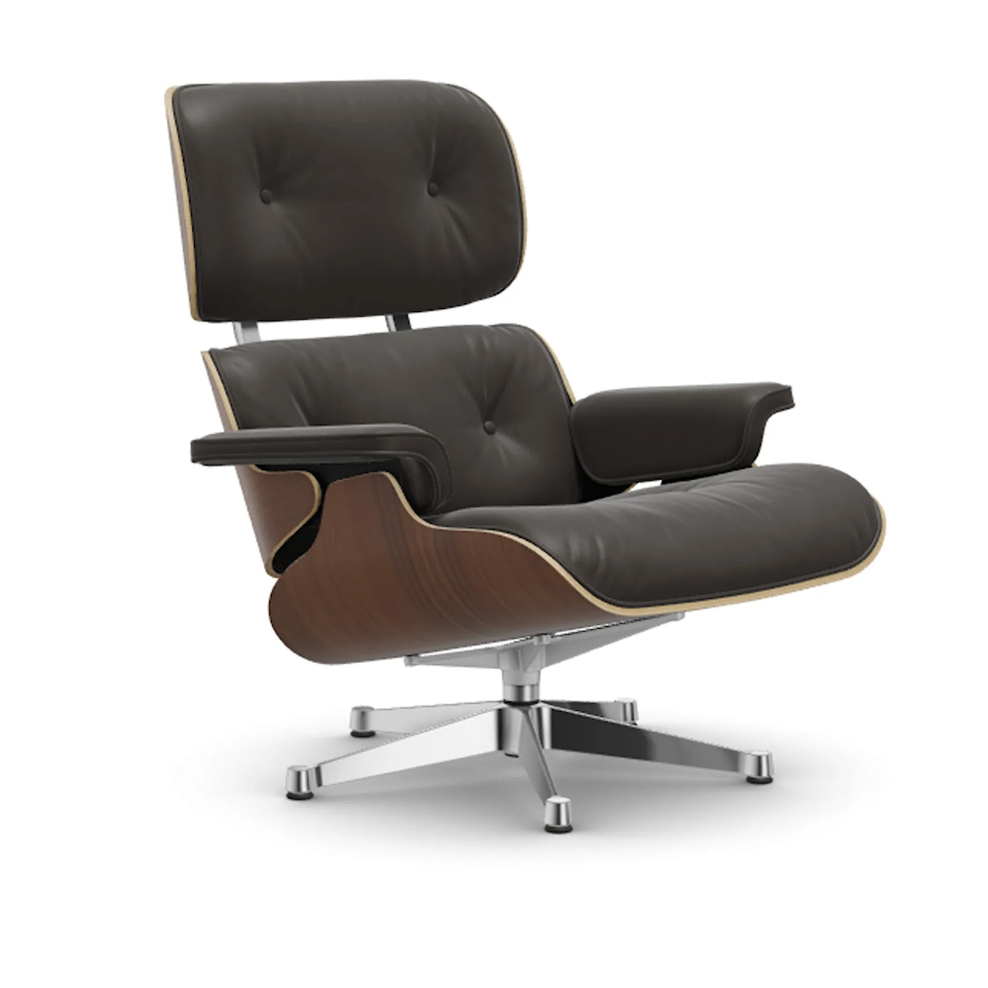 Eames Lounge Chair Black-pigmented Walnut Polished lenestol - Vitra - Charles & Ray Eames - NO GA