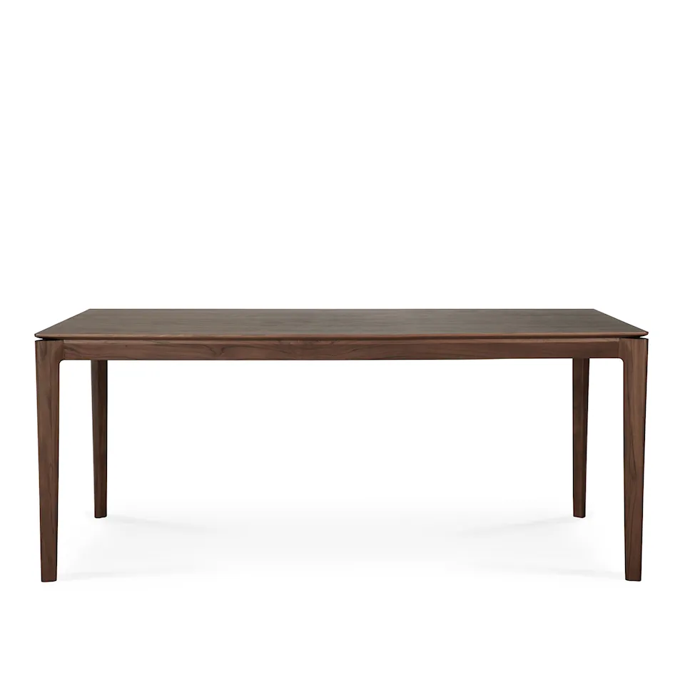 Bok Dining Table - Varnished Teak - Brown - Rectangular, 180 x 90 cm