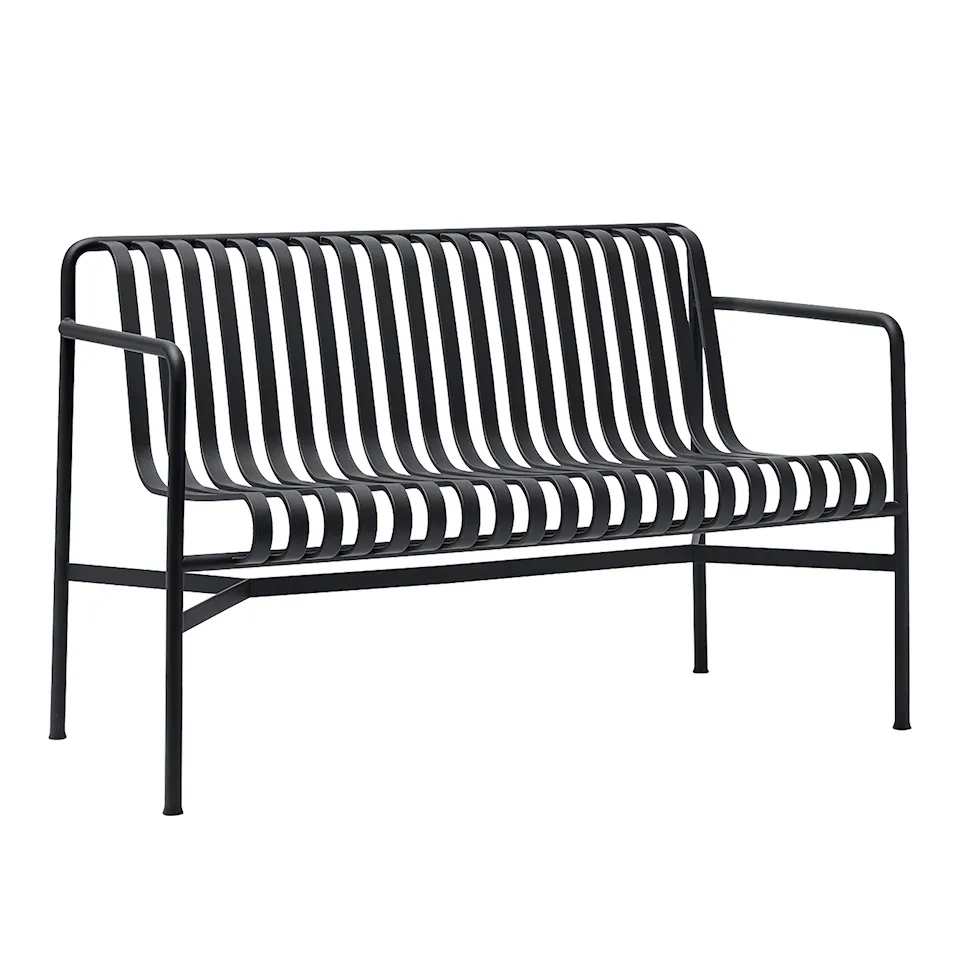 Palisade hagebenk med armlener - Anthracite