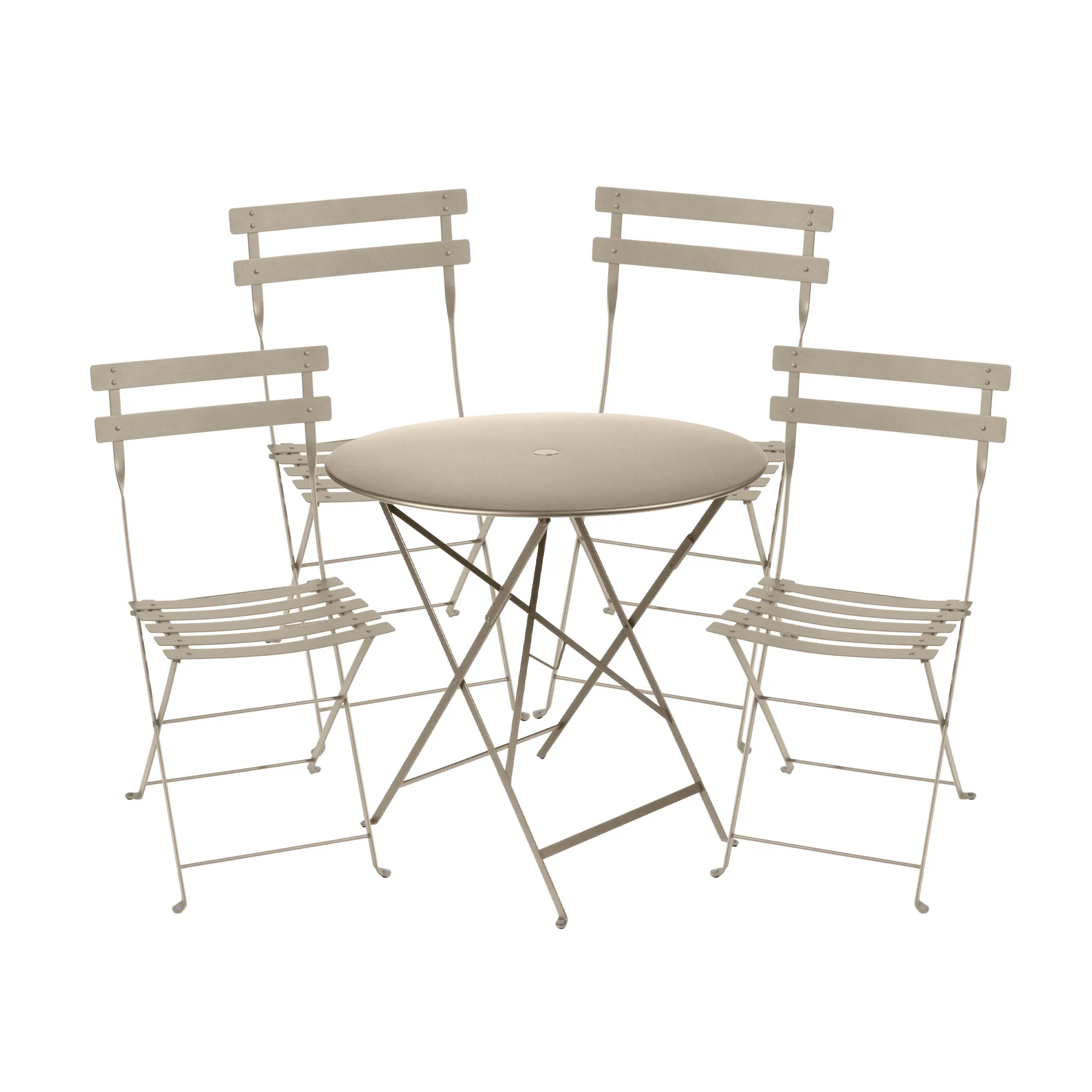 Bistro spisegruppe bord 77cm & 4 metall stoler - 1