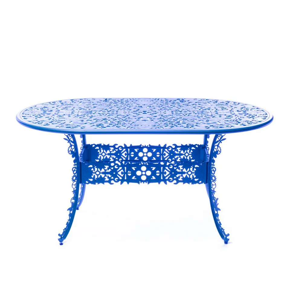 Aluminium Oval Table Industry Collection 152 x 90 cm H 74 cm - Sky Blue