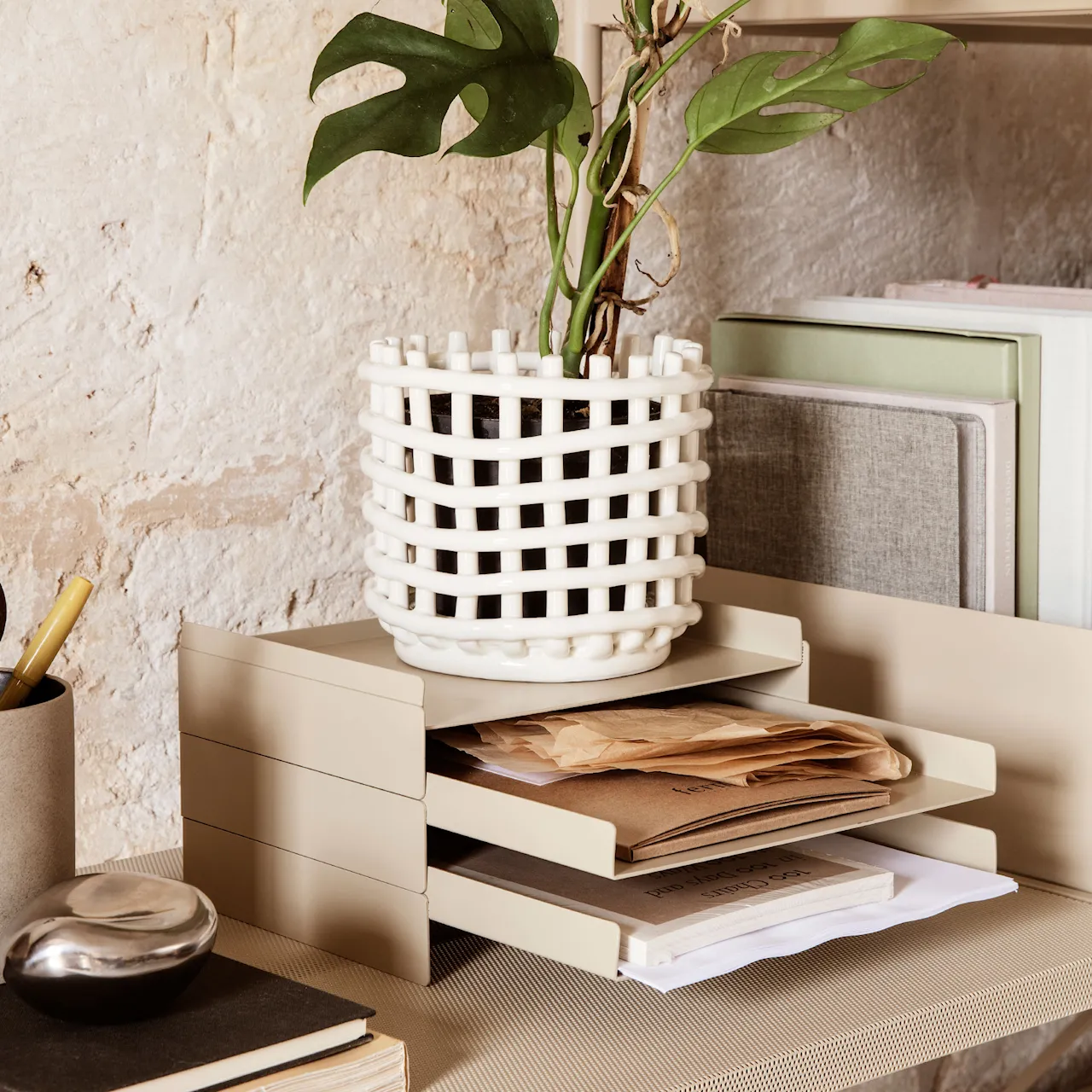 Ceramic Basket Large dekorativ bolle
