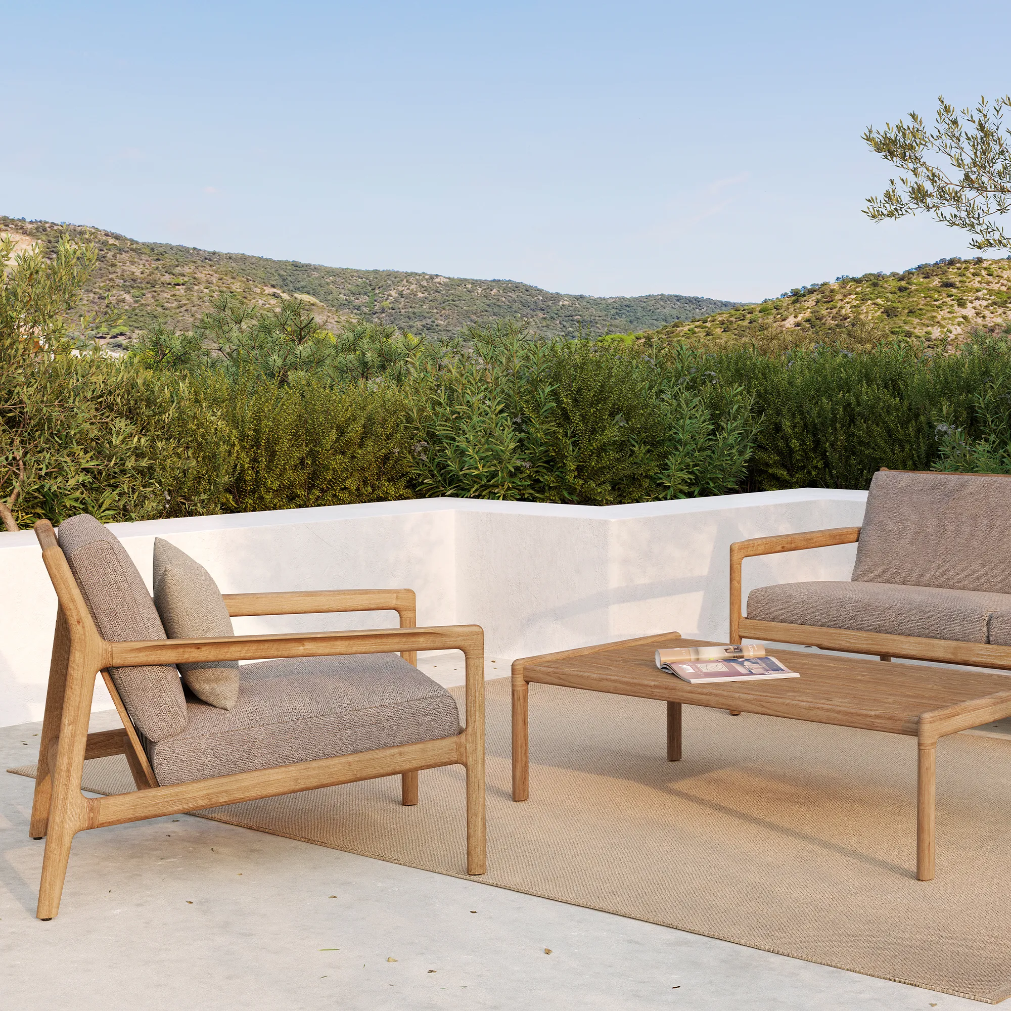 Jack 2-seters sofa, Jack utendørs lenestol & Jack utendørs salongbord - 2