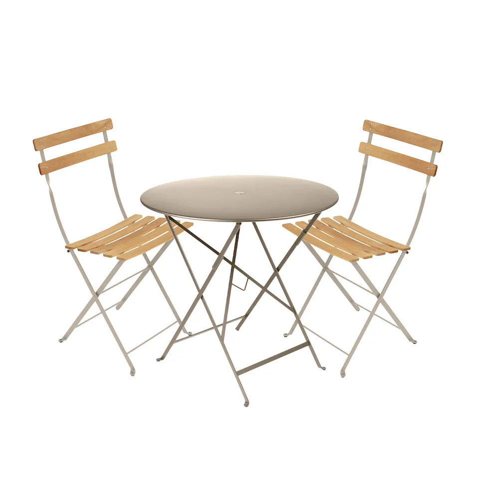 Bistro spisegruppe bord 77cm & 2 tre stoler