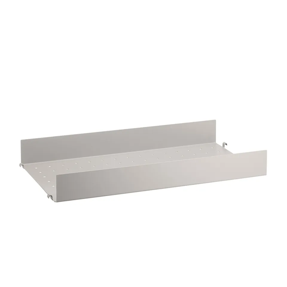 metallhylleplate 58x30cm hög kant beige