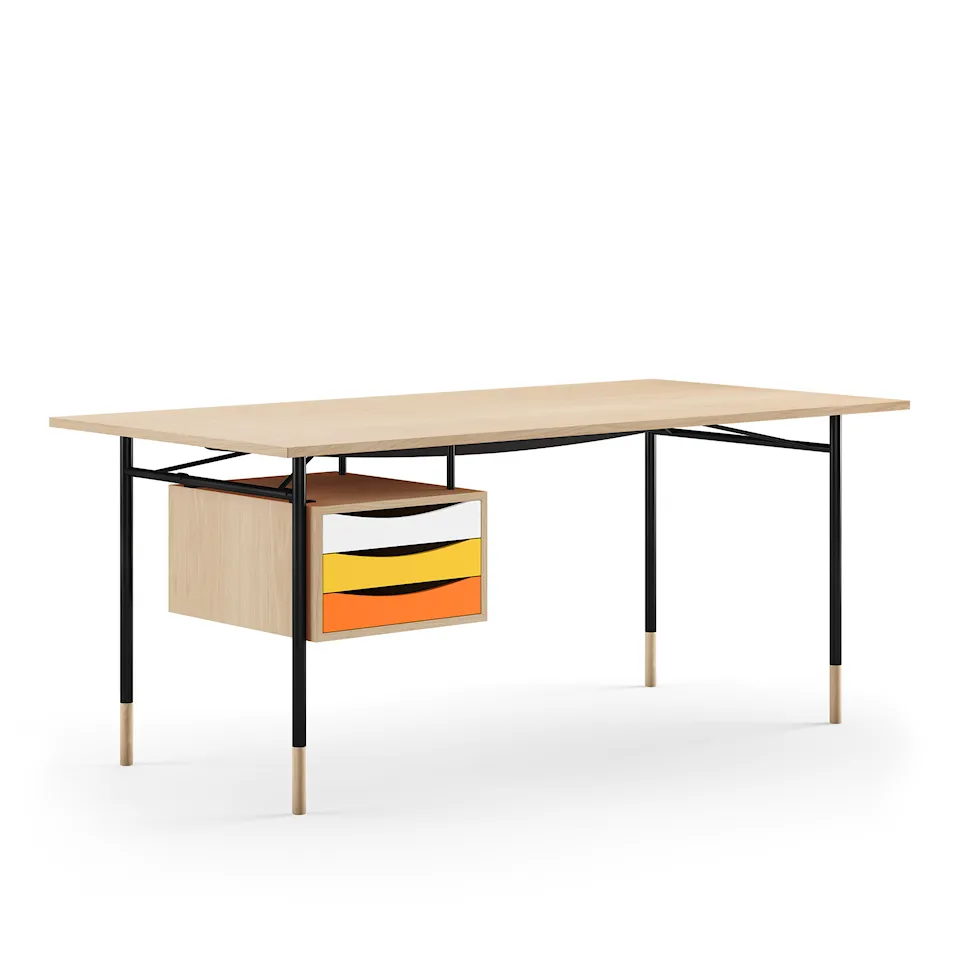 Nyhavn skrivebord 190 cm Warm med skuffer
