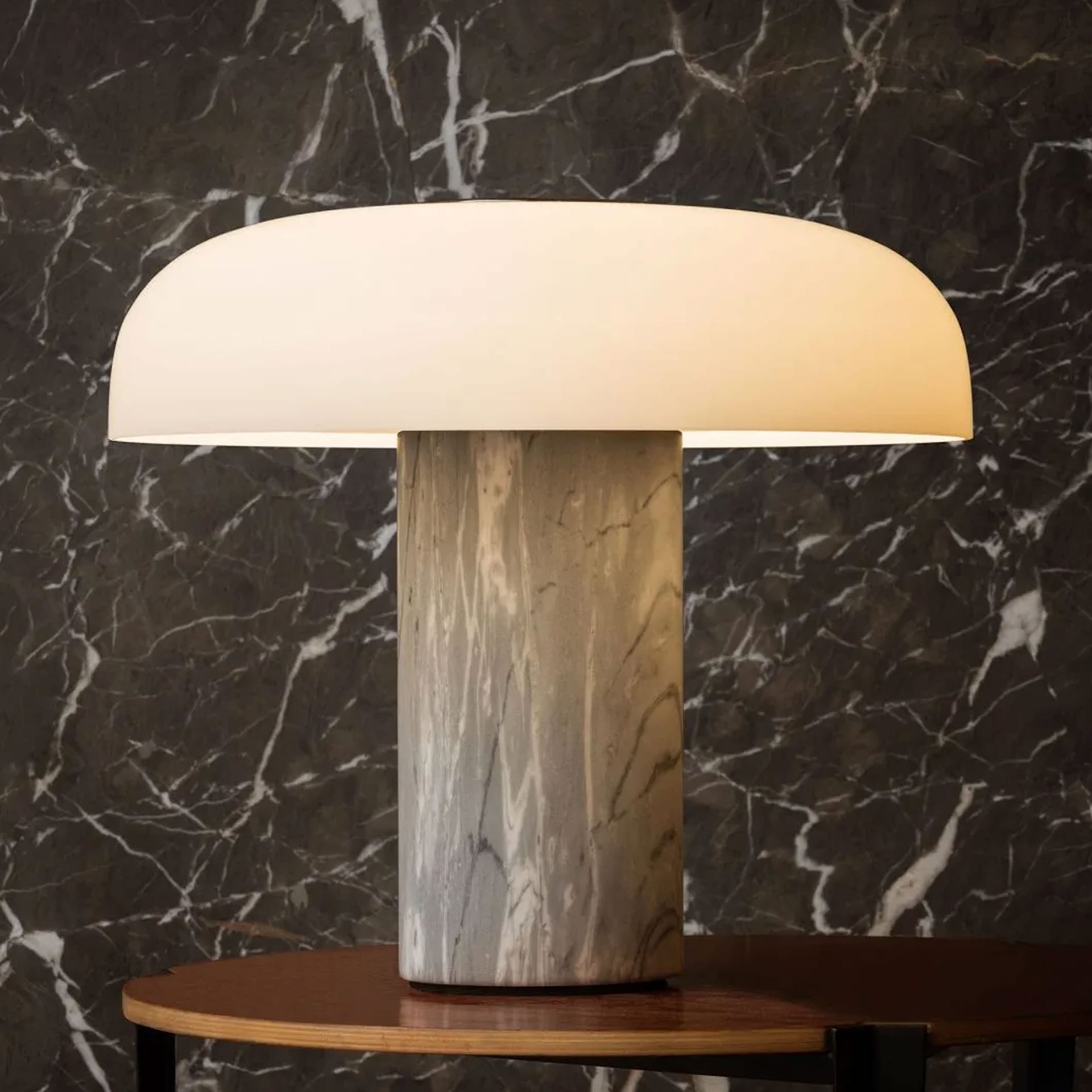 Tropico Table Lamp Ø 36, White Marble - FontanaArte - NO GA