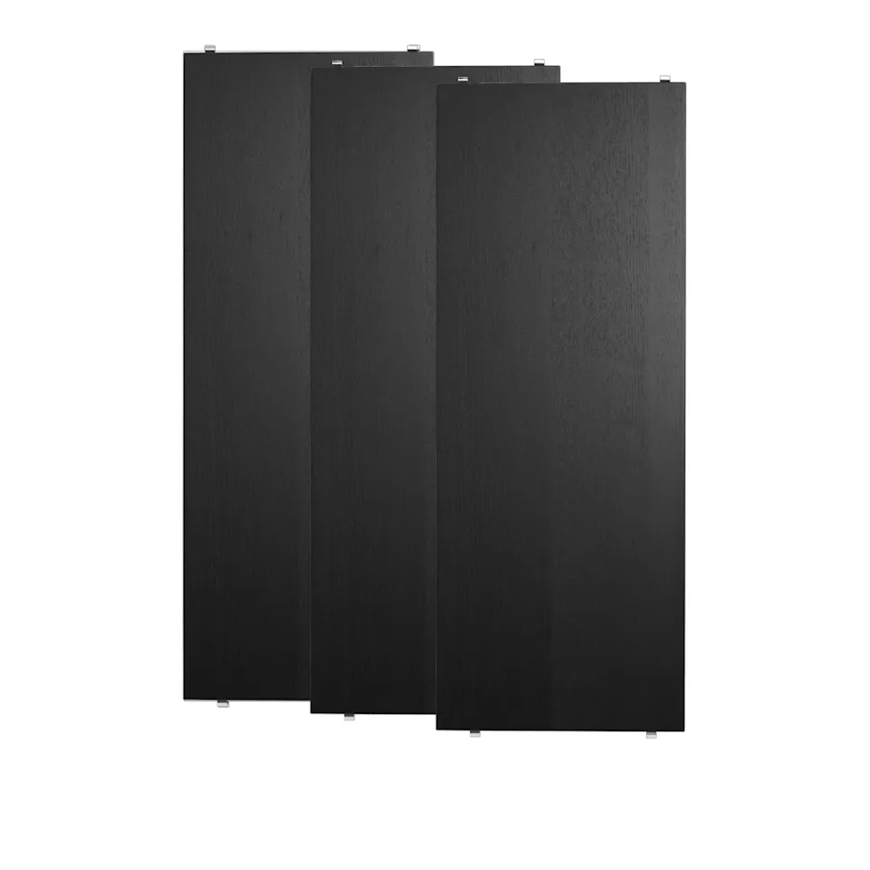 Hylleplate 78x30cm 3-pack svartbeiset ask