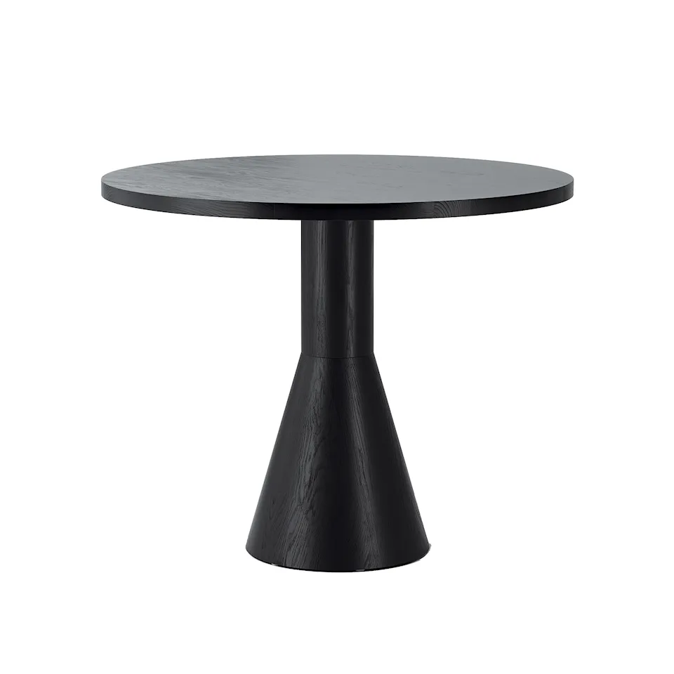 Draft Dining Table H730 D900, Black Stained Ash