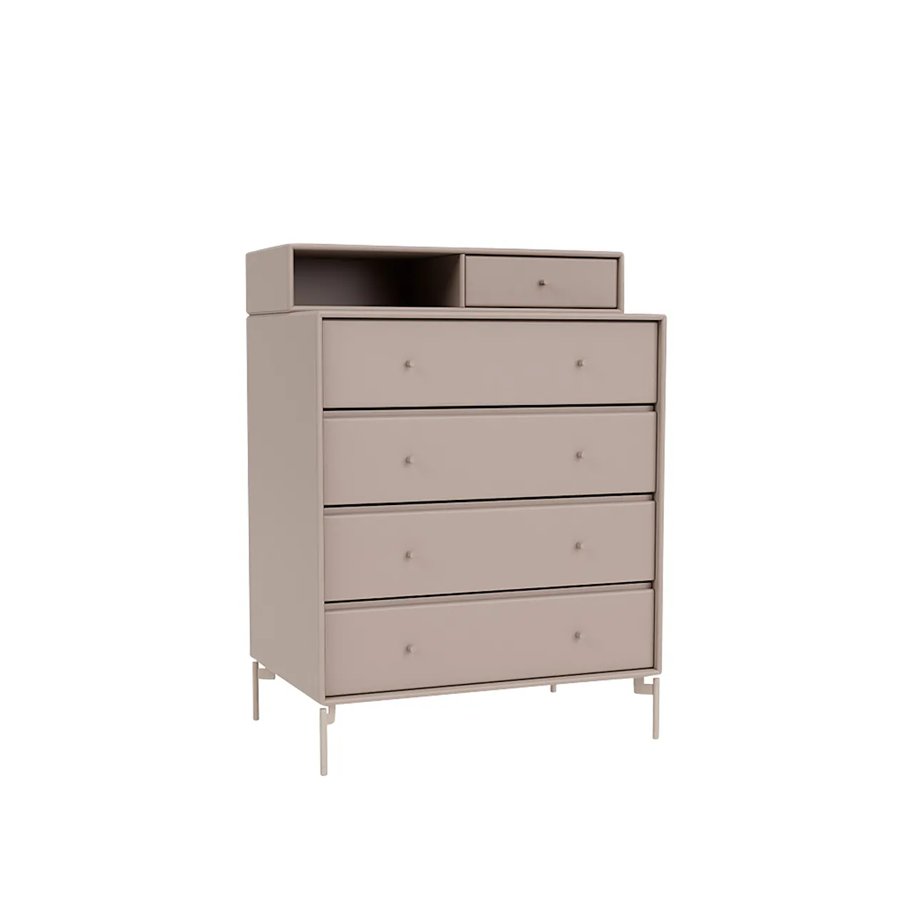 Keep Chest Of Drawers - New White / Matt Chrome Legs