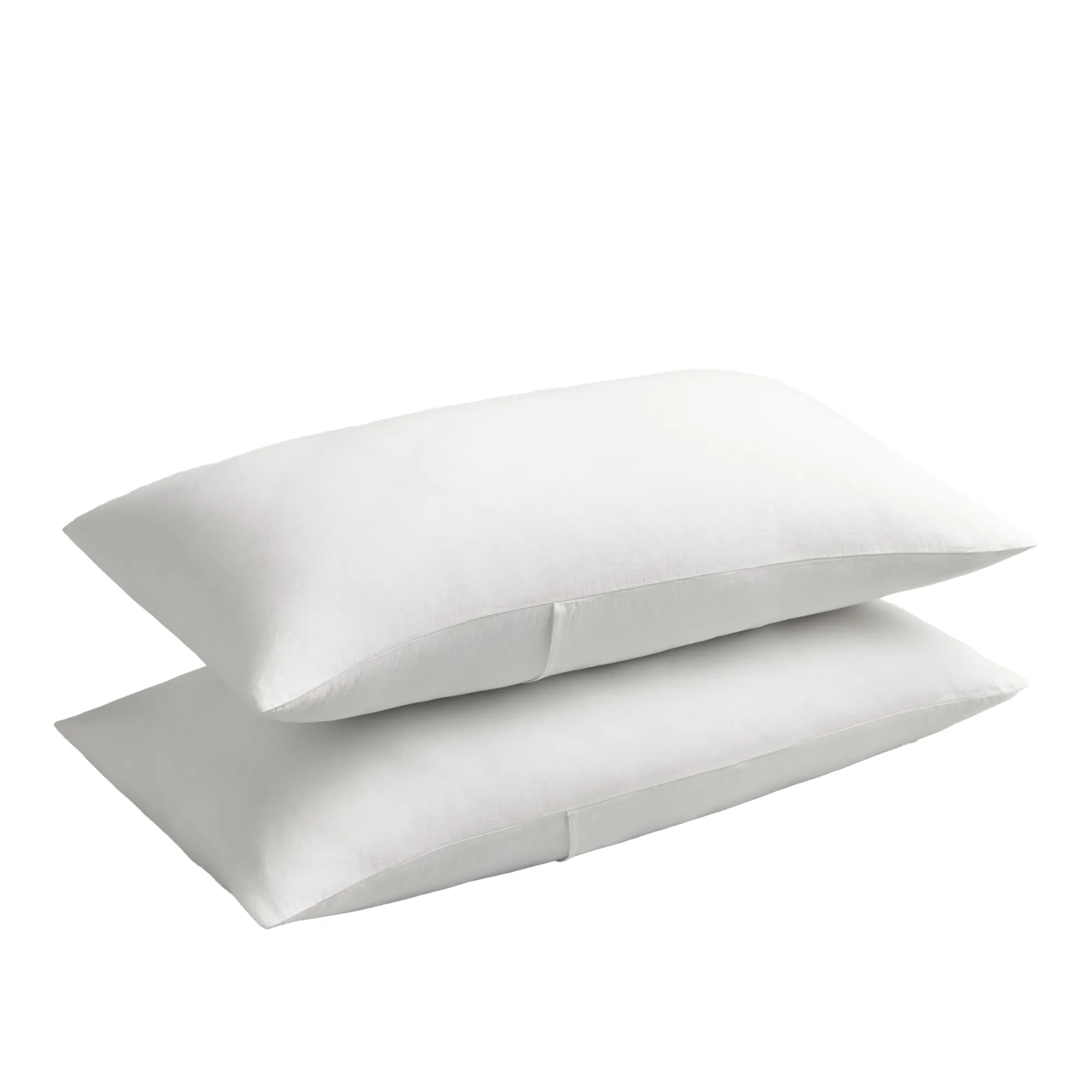 Linen Blend Crisp White putetrekk 2-pakning - 1