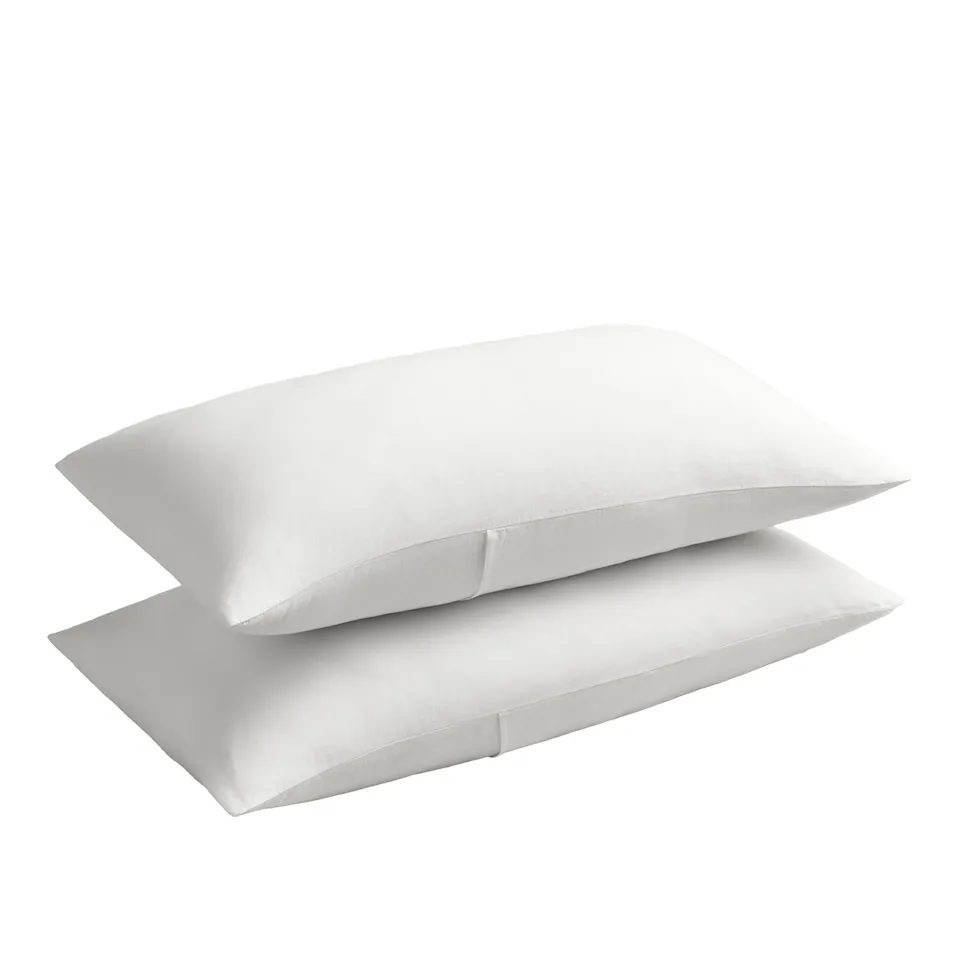 Linen Blend Crisp White putetrekk 2-pakning