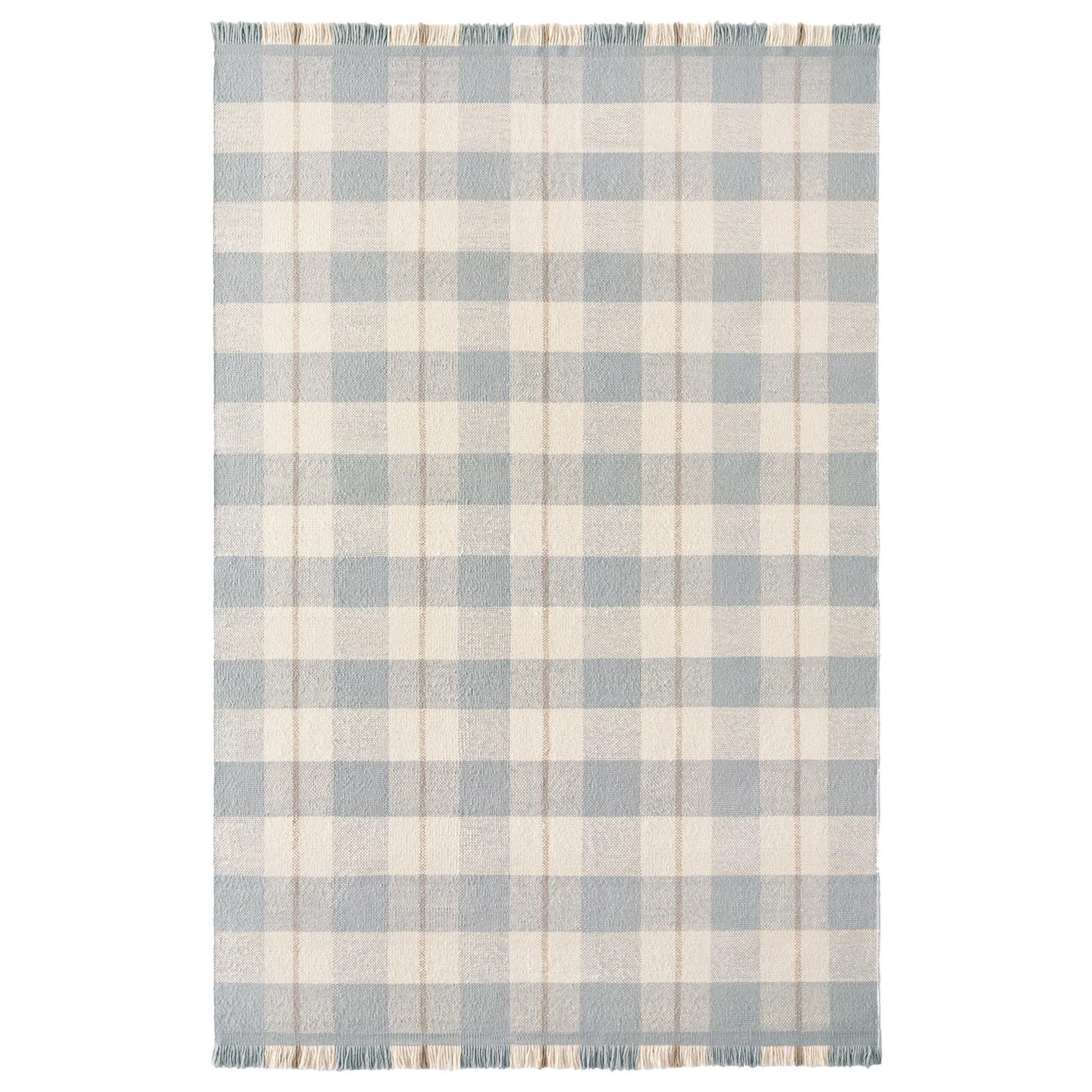 Plaid Blue/Cream ullteppe - 1