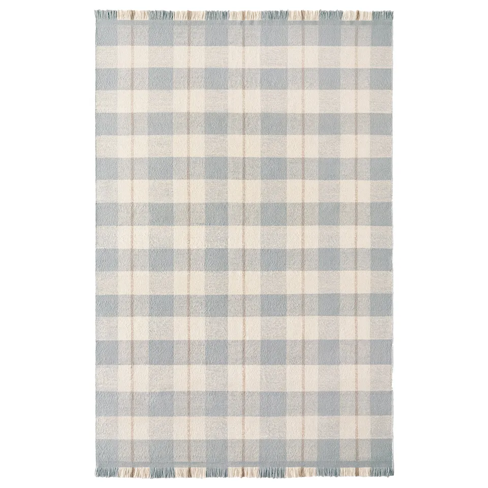 Plaid Blue/Cream ullteppe