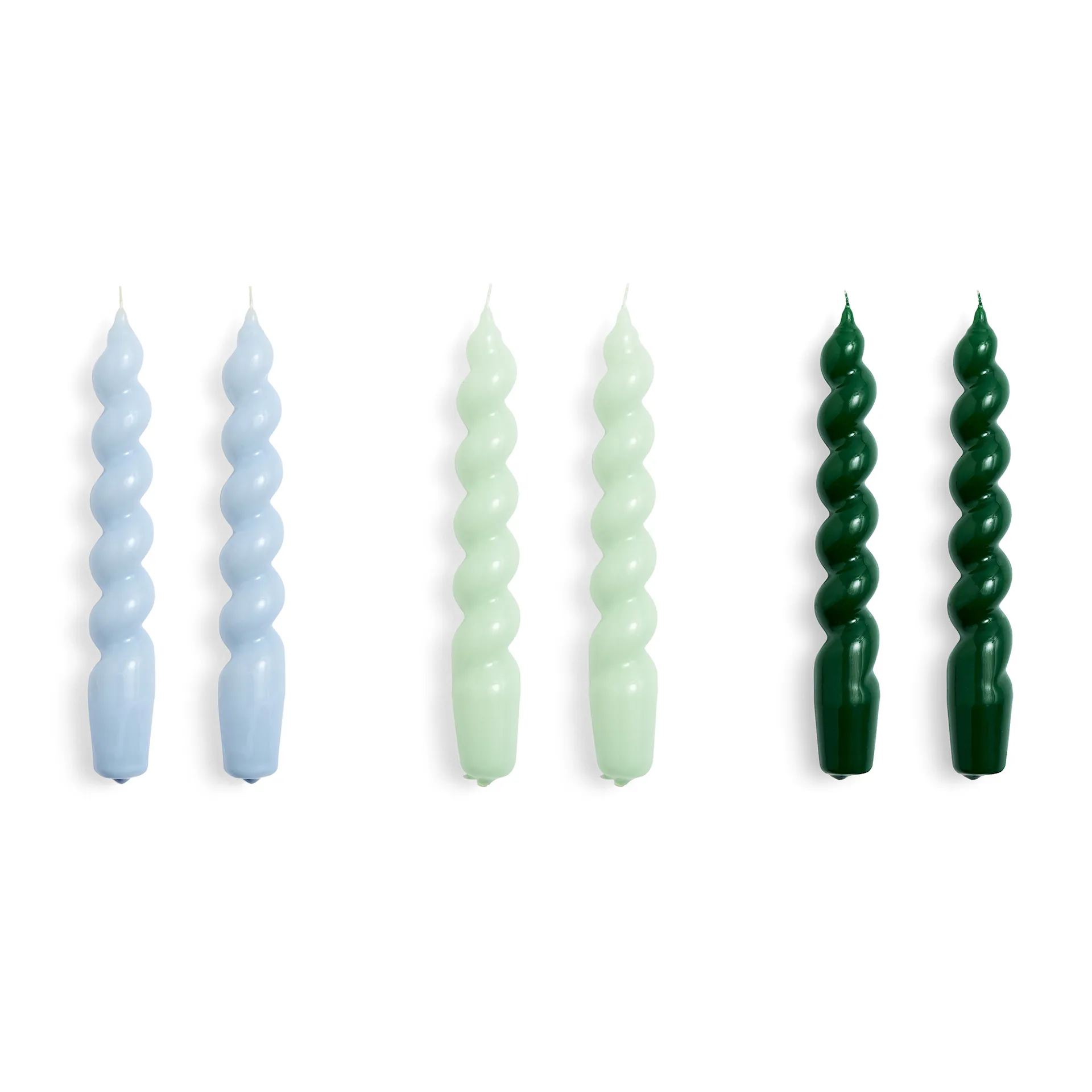 Candle Twist Set of 6 - Green/Light Blue/Light Grey - HAY - NO GA