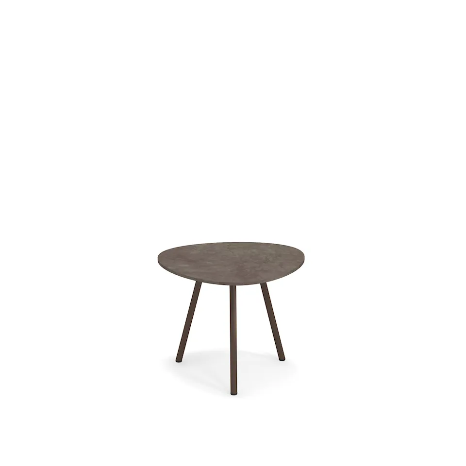 Terramare Small Coffee Table, Frame: Indian Brown, Top: Porcelain Stoneware, Emperador