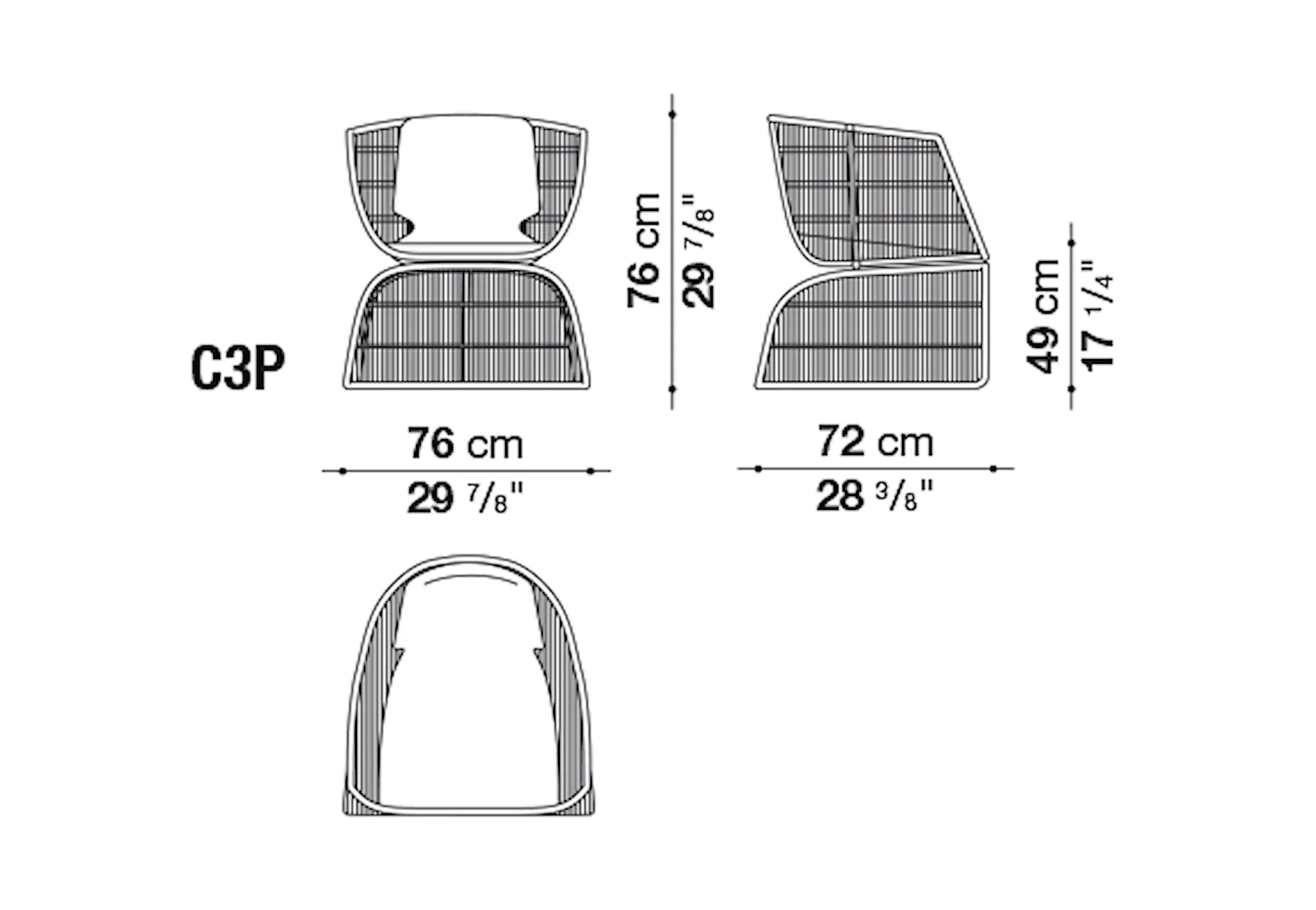 Crinoline Outdoor Small Armchair - B&B Italia - Patricia Urquiola - NO GA