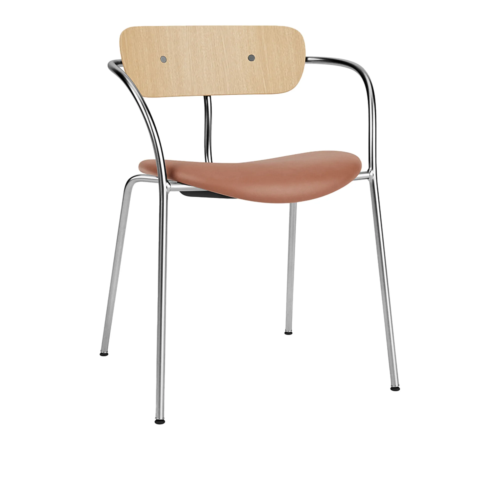 Pavilion Armchair AV4 seat upholstered chrome - 1