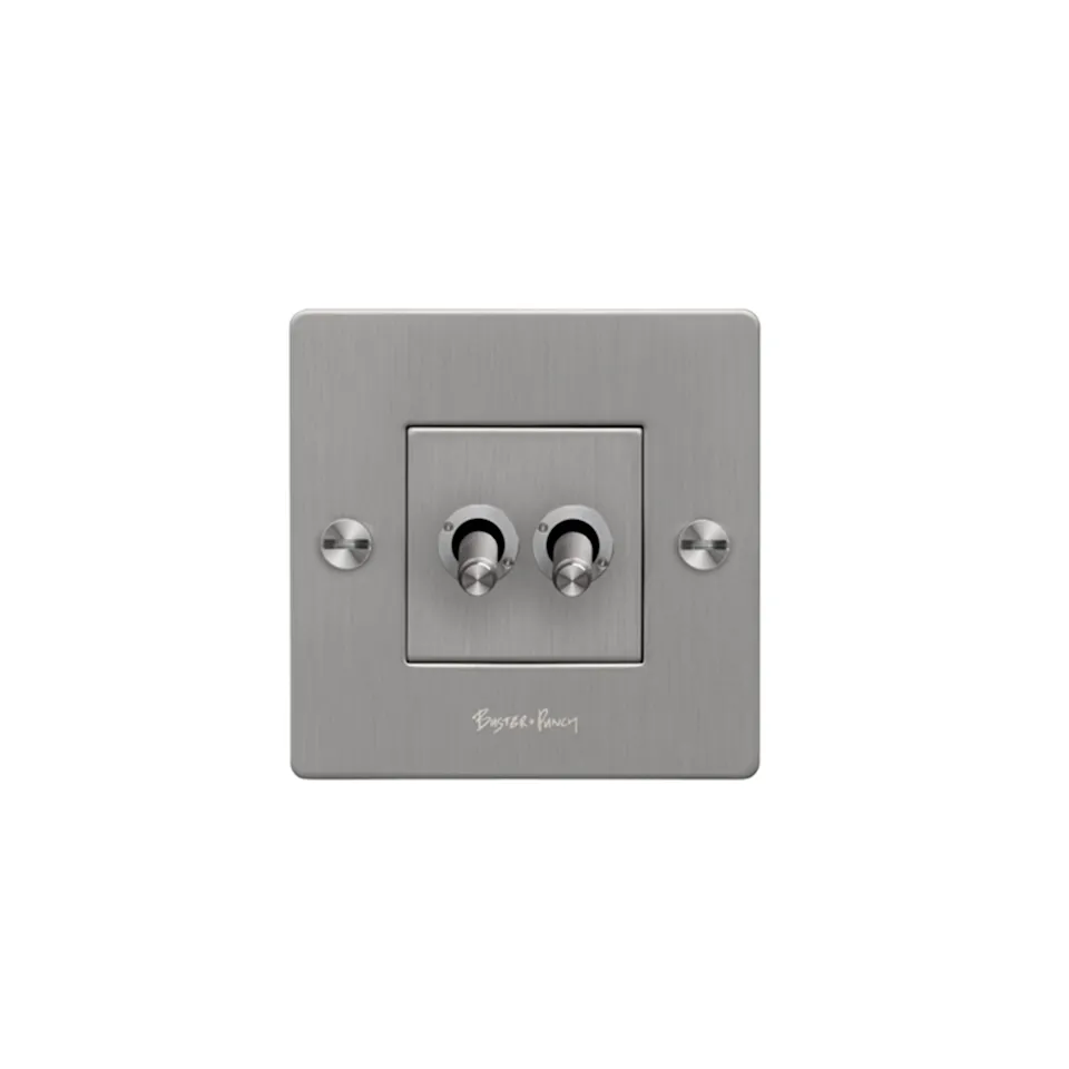 EU 1G Double Toggle Switch With Logo