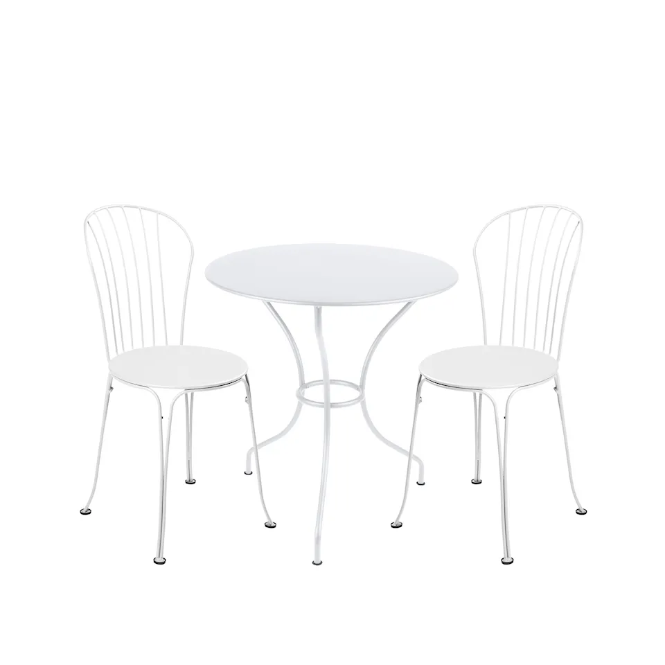 Opéra+ spisegruppe pidestallbord Ø67cm & 2 stoler