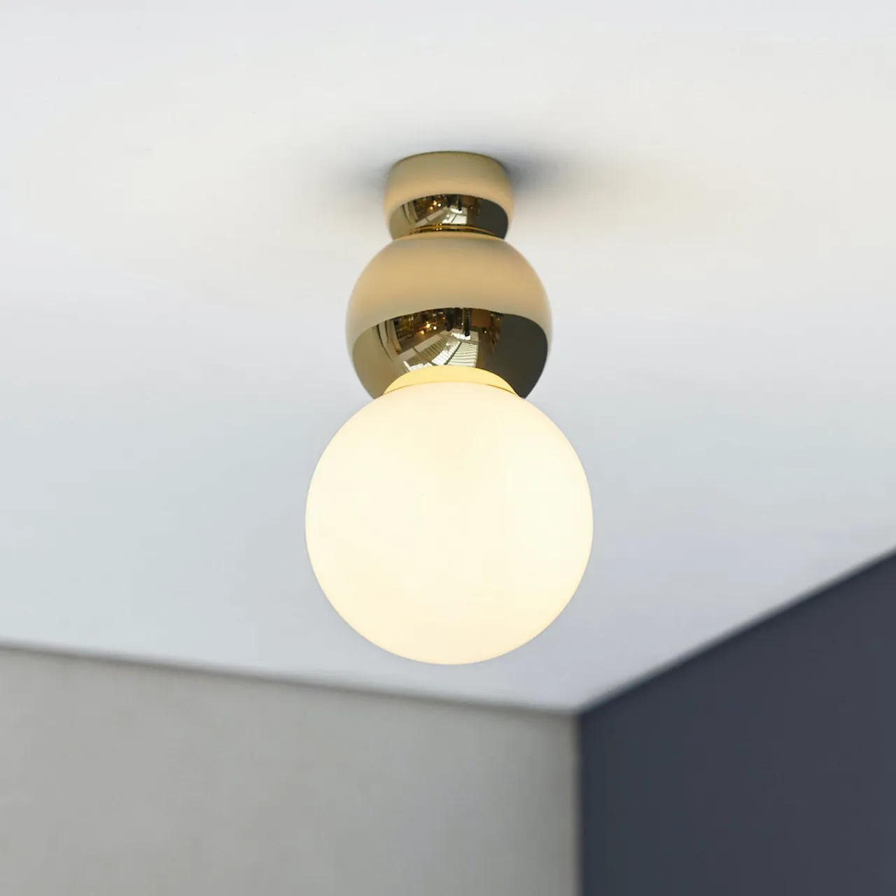 Ball Light Ceiling Polished Brass