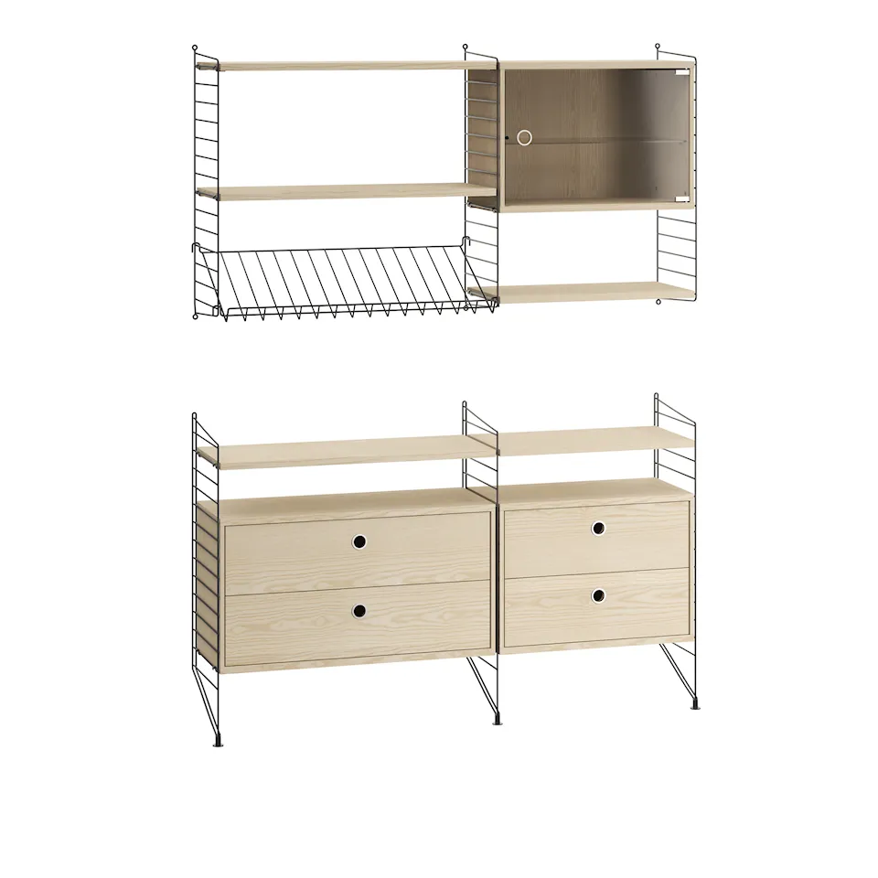 Stue hyllesystem T ask/svart