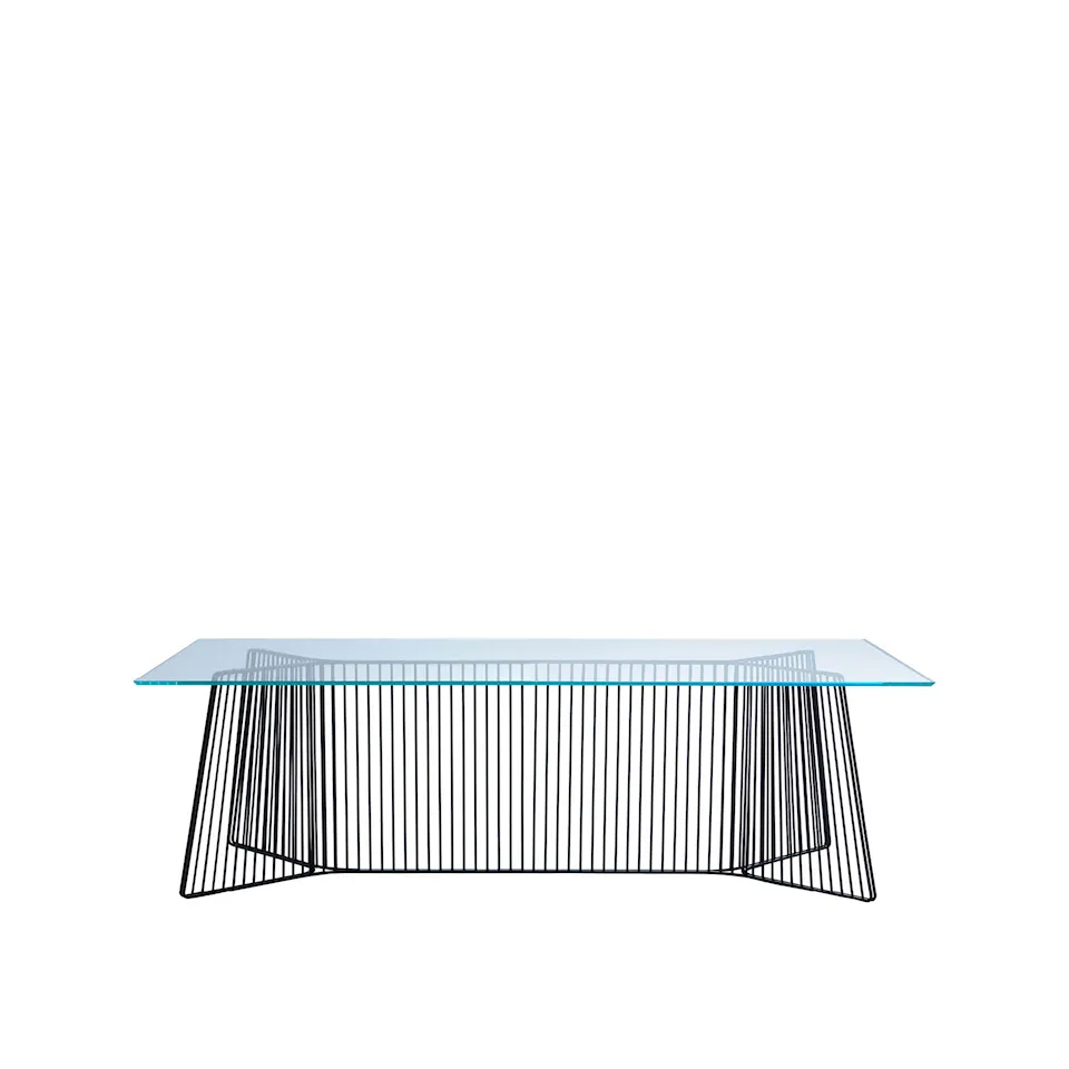 Anapo Table 250x105 cm Glass Top/Black Painted Steel