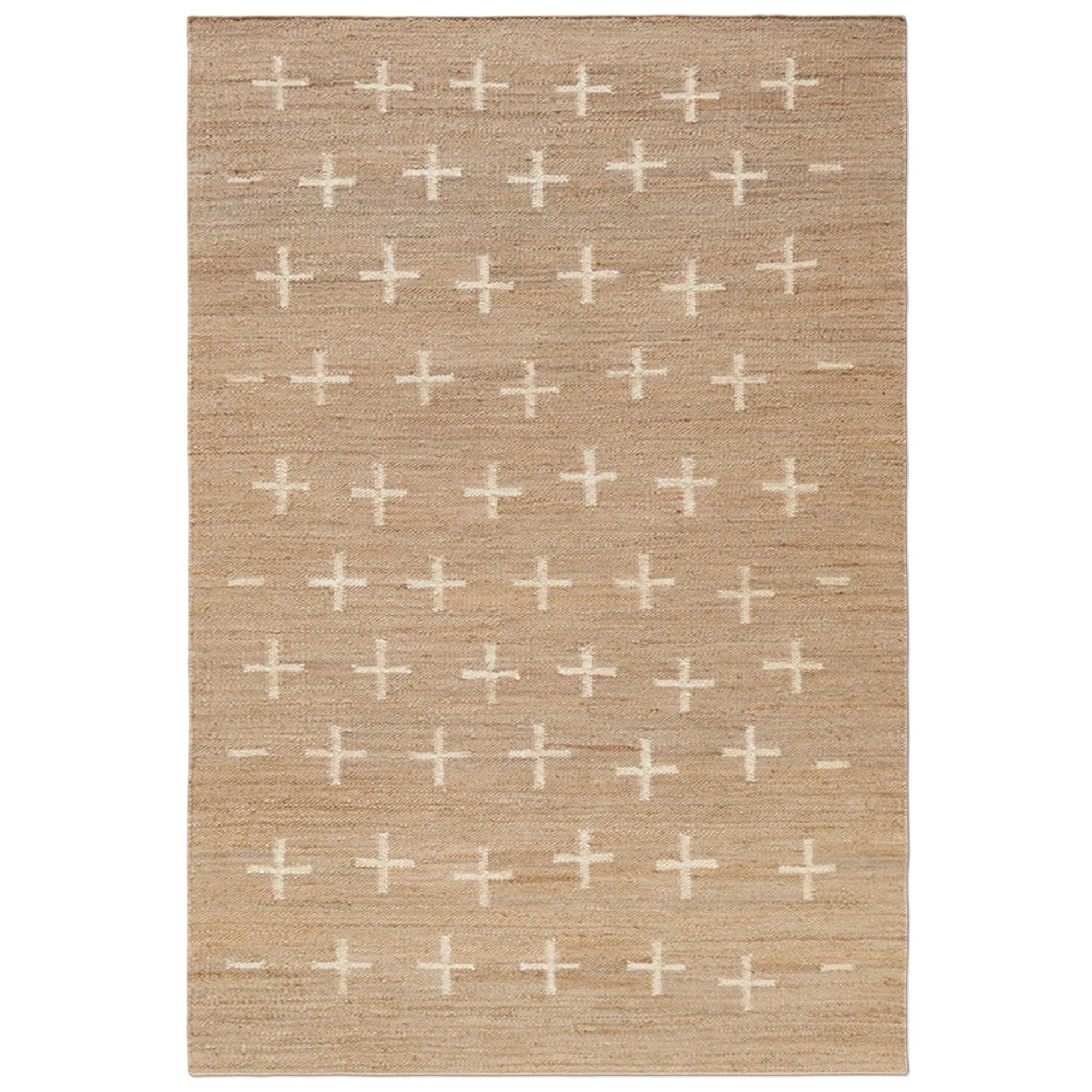 Jute Cross Cream juteteppe - 1