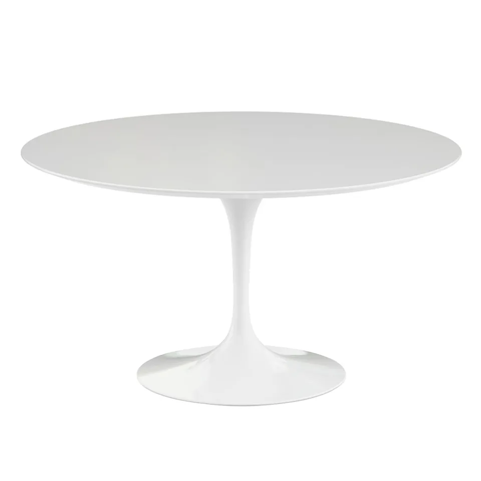 Saarinen Round Table - Dining table, Ø 137 cm, White frame, White laminate top