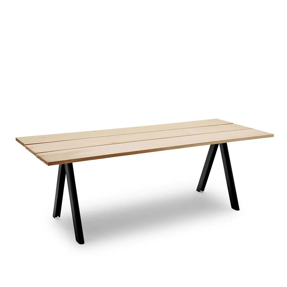 Overlap Table, Western Red Cedar FSC Mix, Steel / Anthracite Black