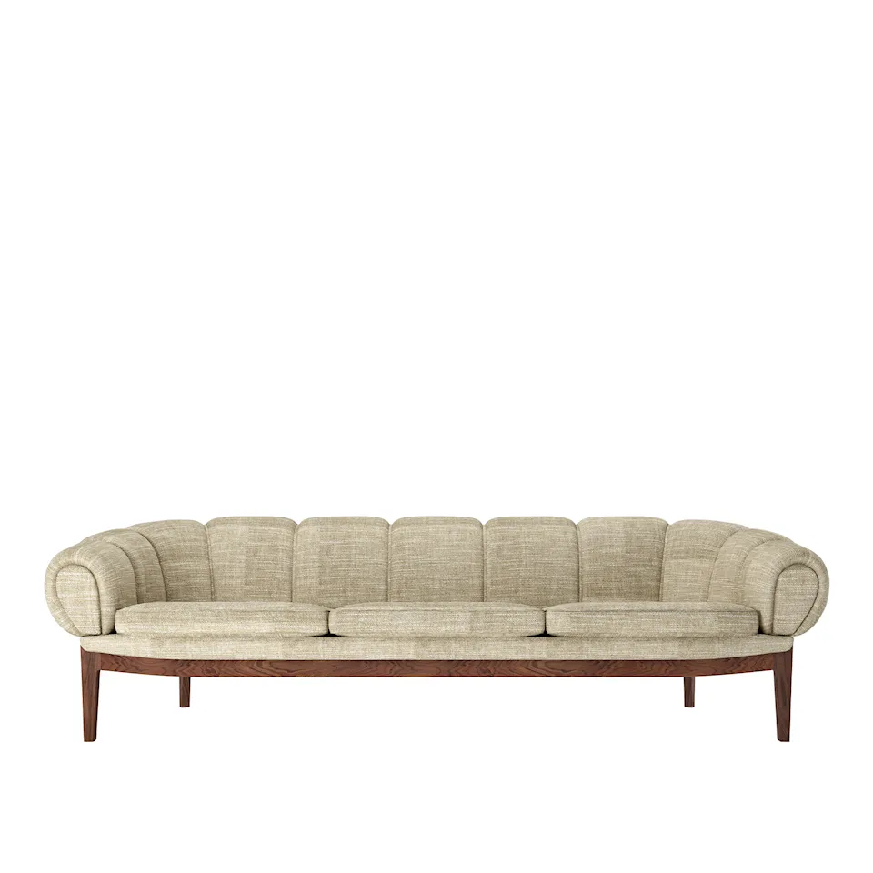 Croissant 3-seters sofa valnøtt