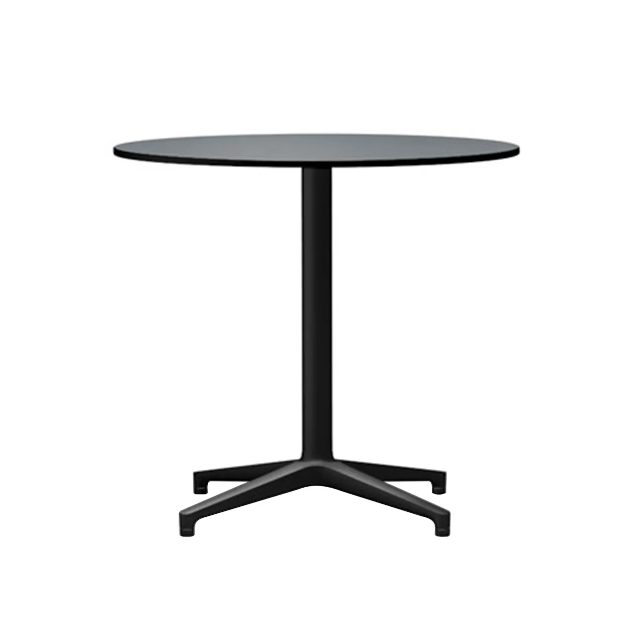 Bistro Table, Compact Laminate White, Round Table Outdoor, Basic Dark Base, Ø 796 mm