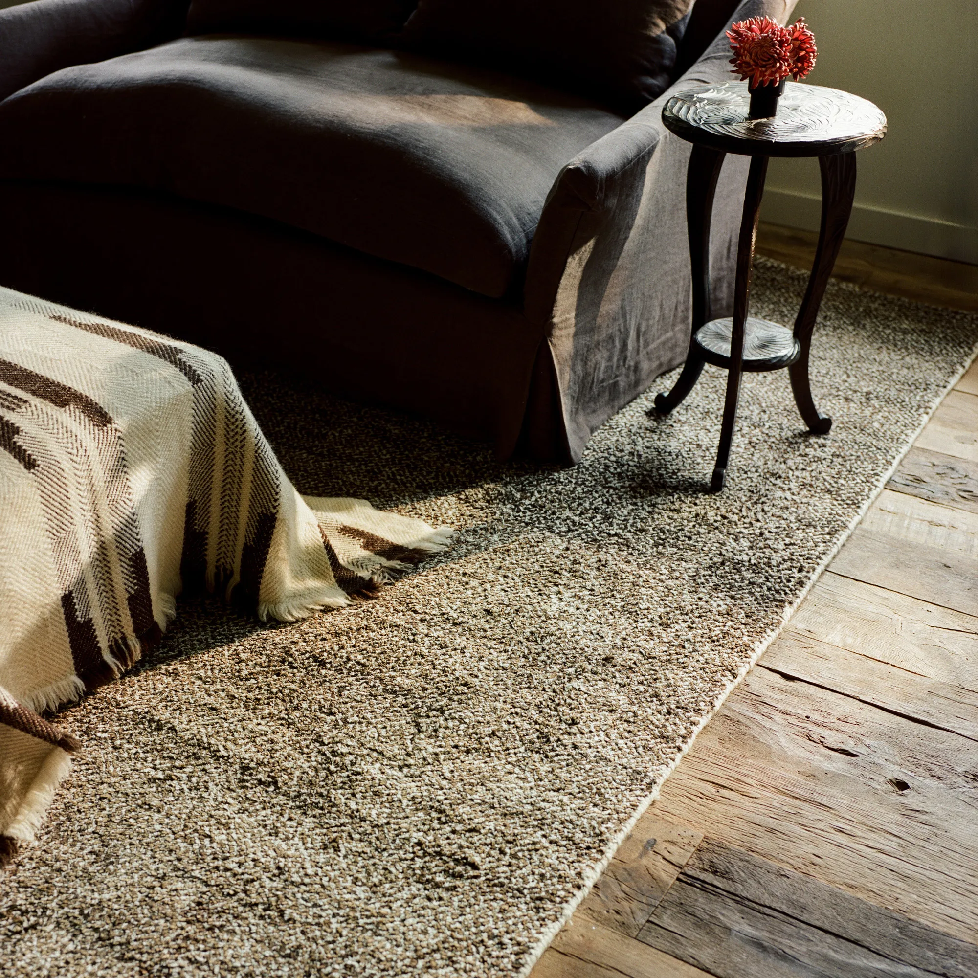 Savanna Dark Jute/Cream ull- og juteteppe - 3